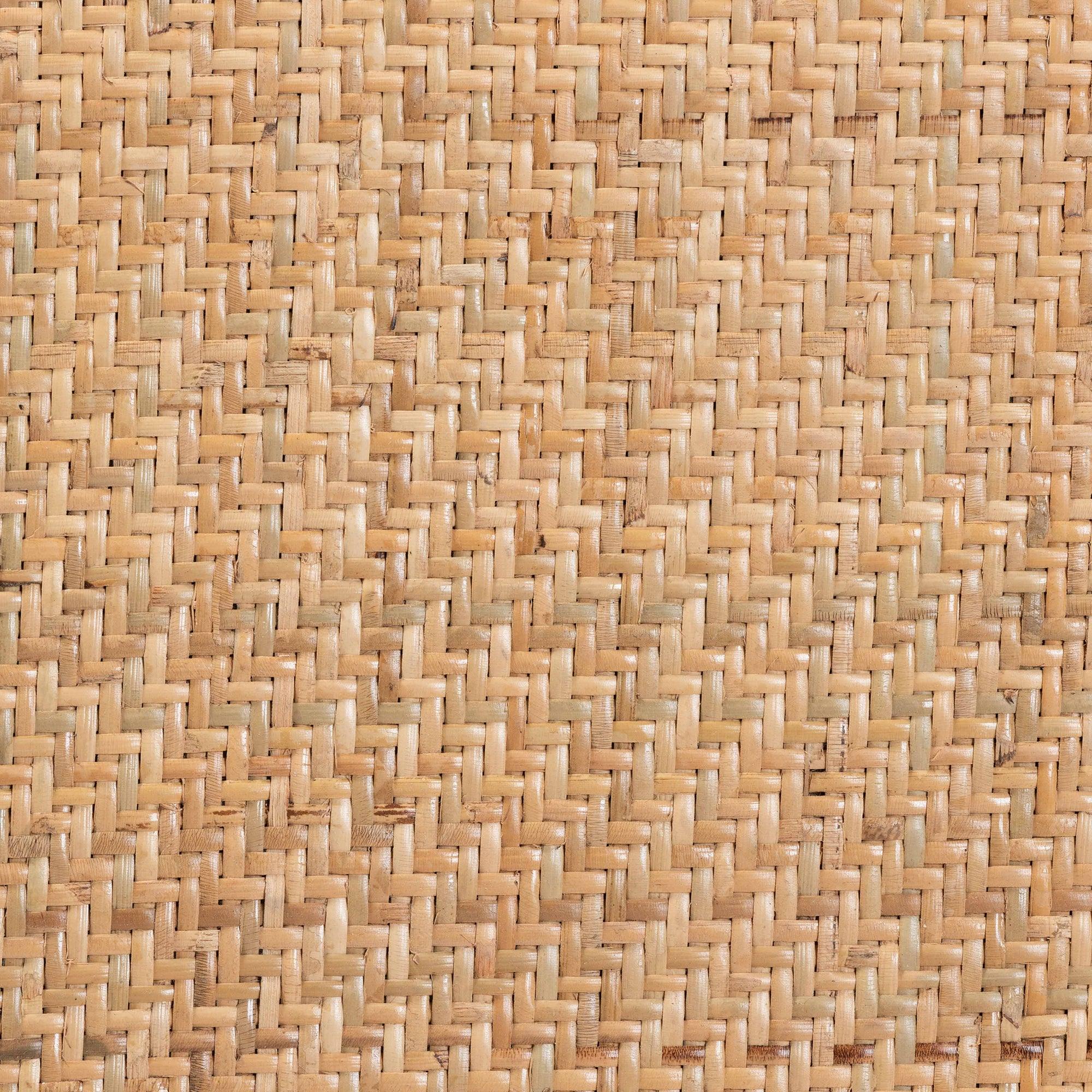 Tartan Mid-Century Modern Woven Rattan and Wood 2-Piece Dining Chair Set