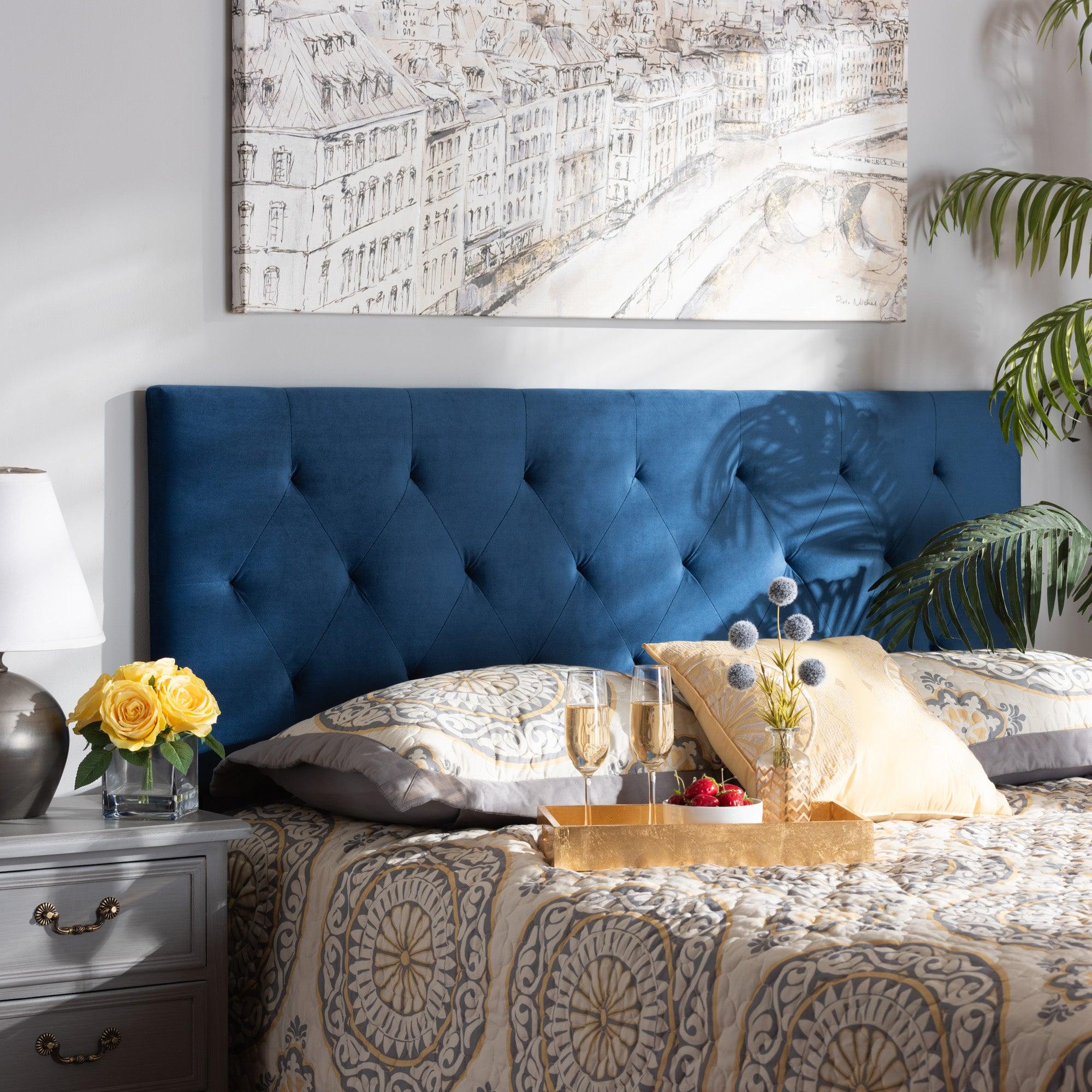 Felix Modern and Contemporary Velvet Fabric Upholstered Headboard
