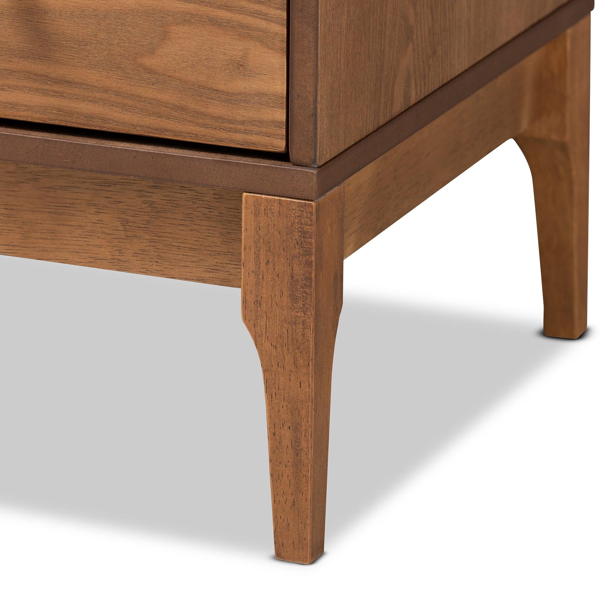 Ramiel Mid-Century Modern Ash Finished Wood and Rattan 1-Drawer Sideboard