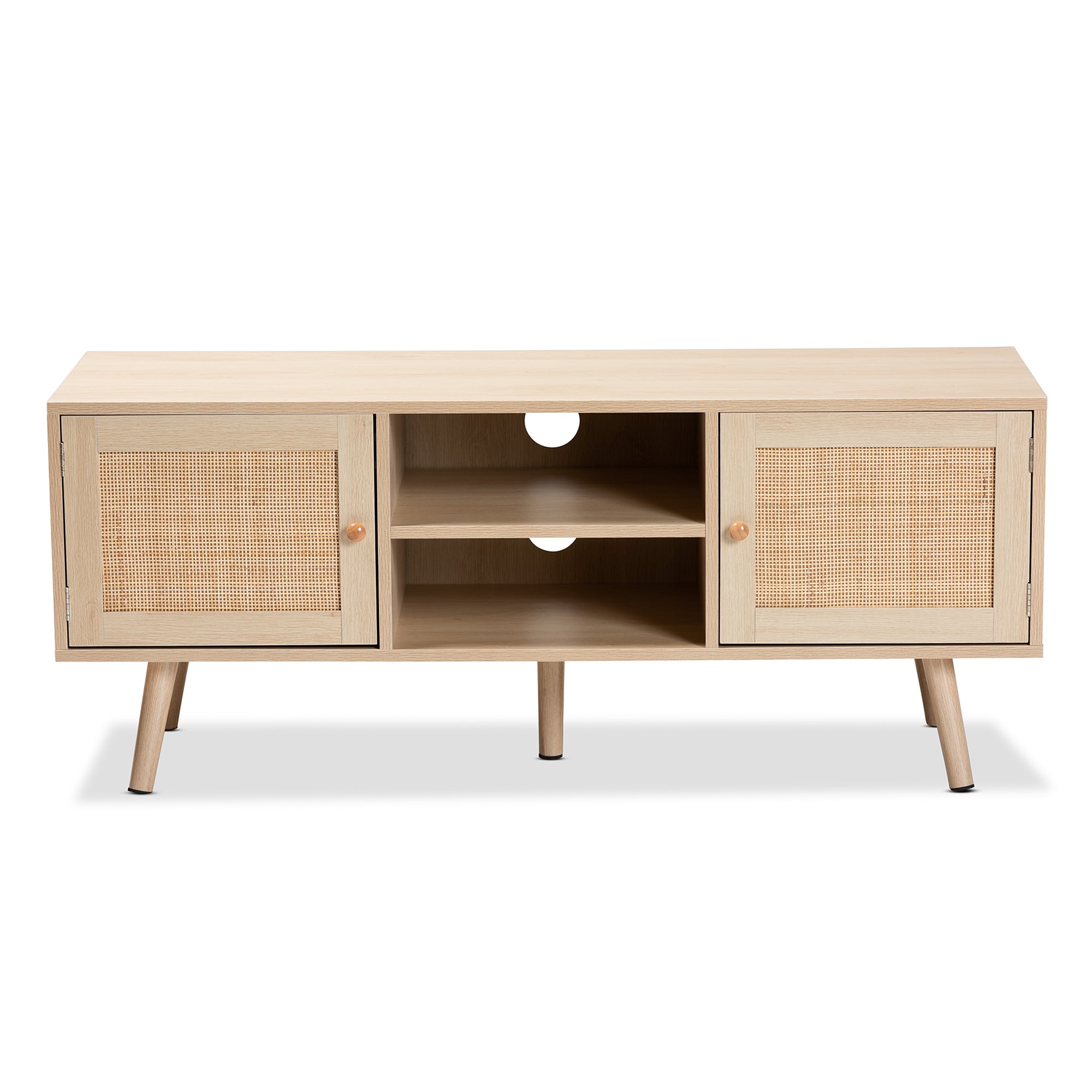 Sebille Mid-Century Modern Finished Wood 2-Door TV Stand