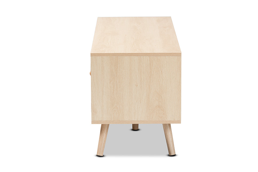Sebille Mid-Century Modern Finished Wood 2-Door TV Stand
