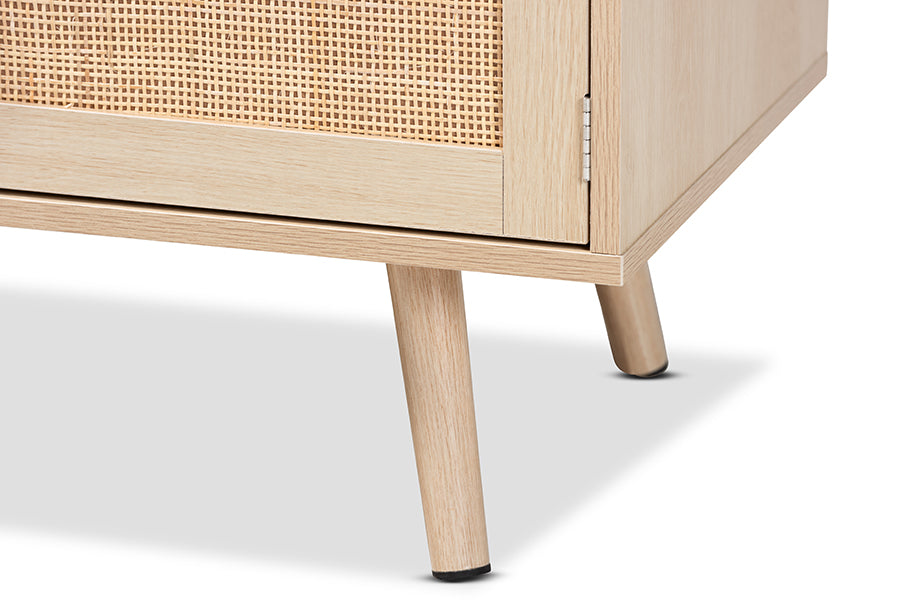Sebille Mid-Century Modern Finished Wood 2-Door TV Stand