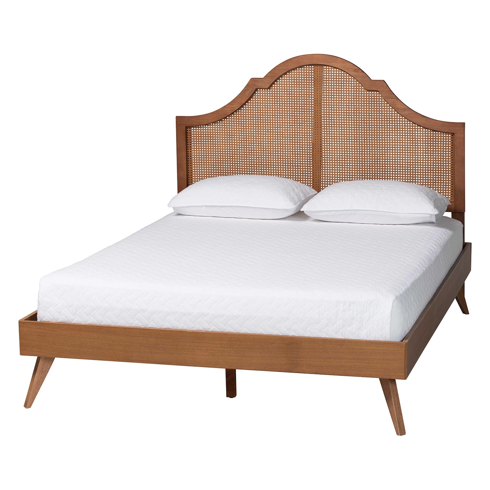 Alecia Mid-Century Ash Wood Platform Bed