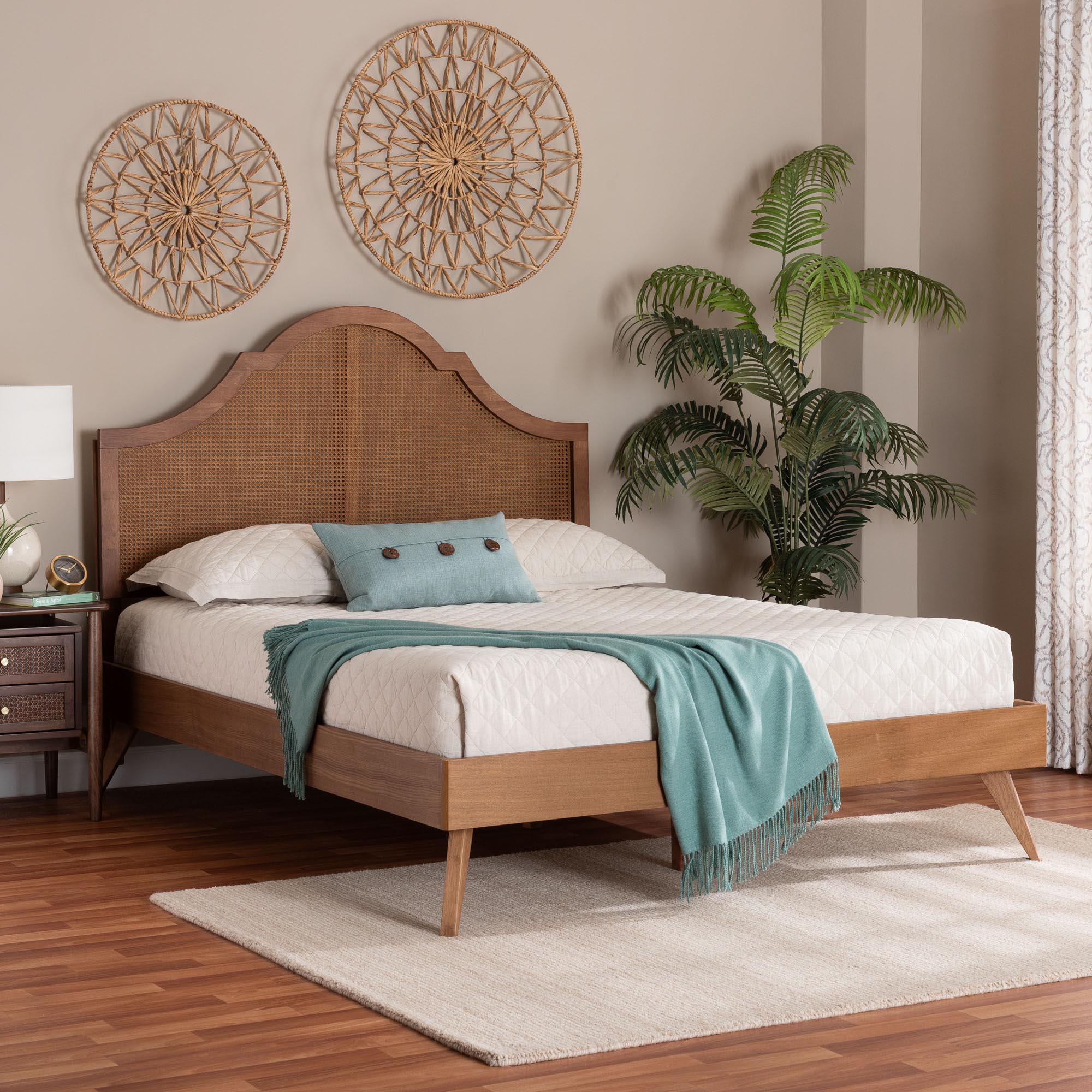 Alecia Mid-Century Ash Wood Platform Bed