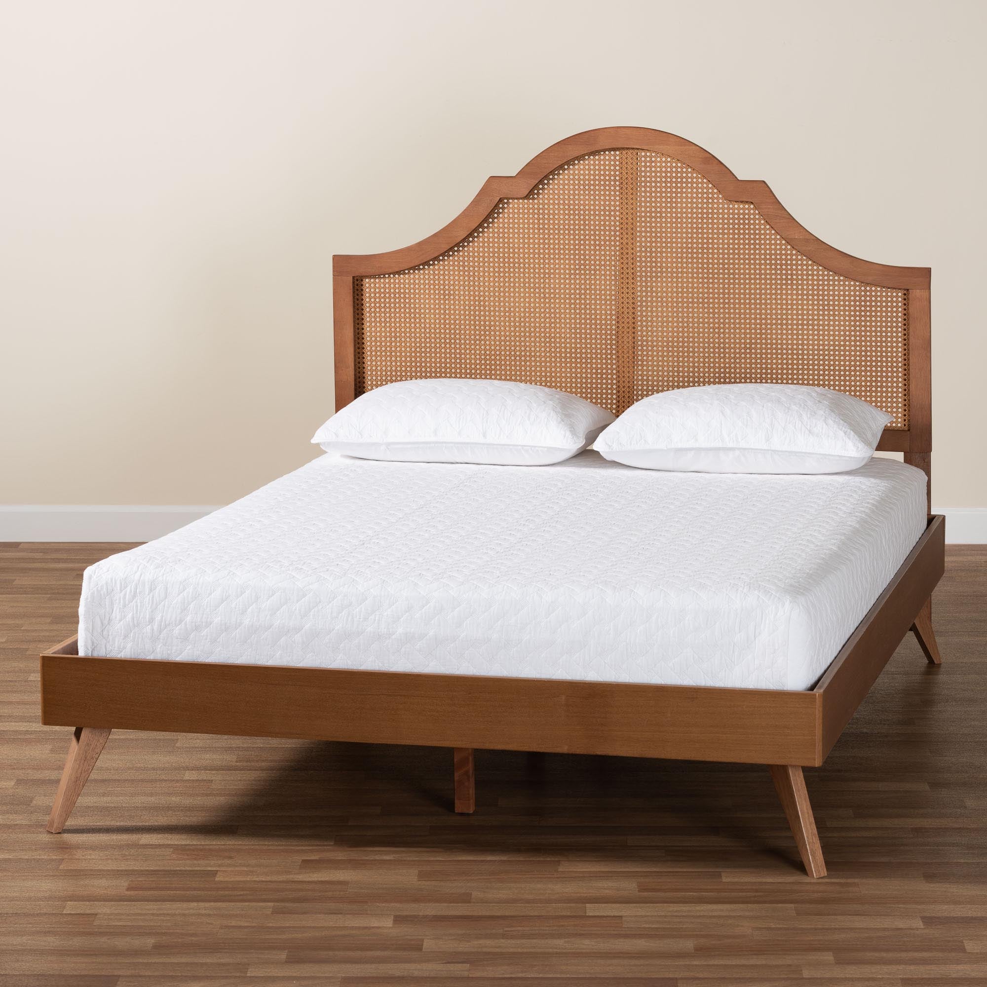 Alecia Mid-Century Ash Wood Platform Bed