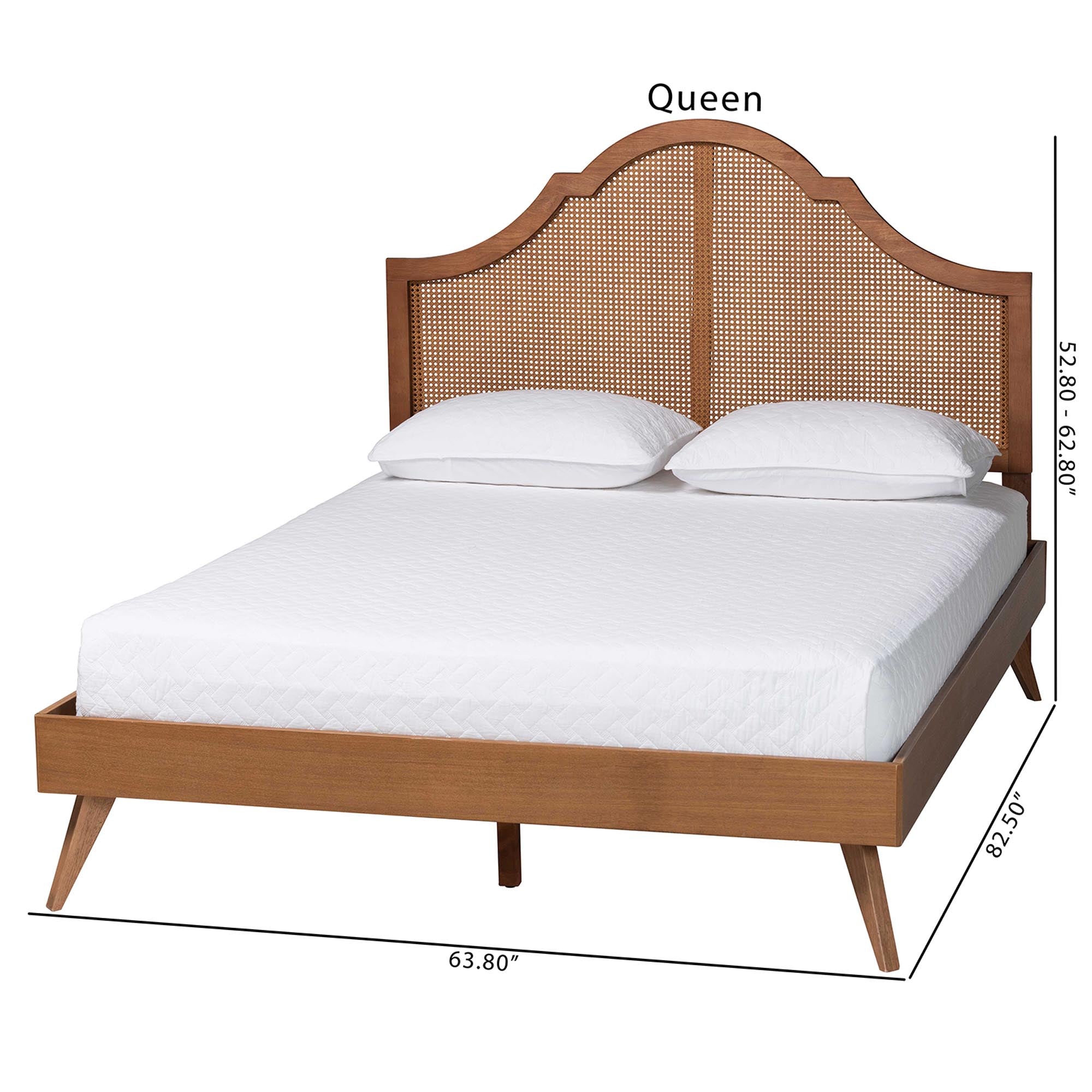 Alecia Mid-Century Ash Wood Platform Bed
