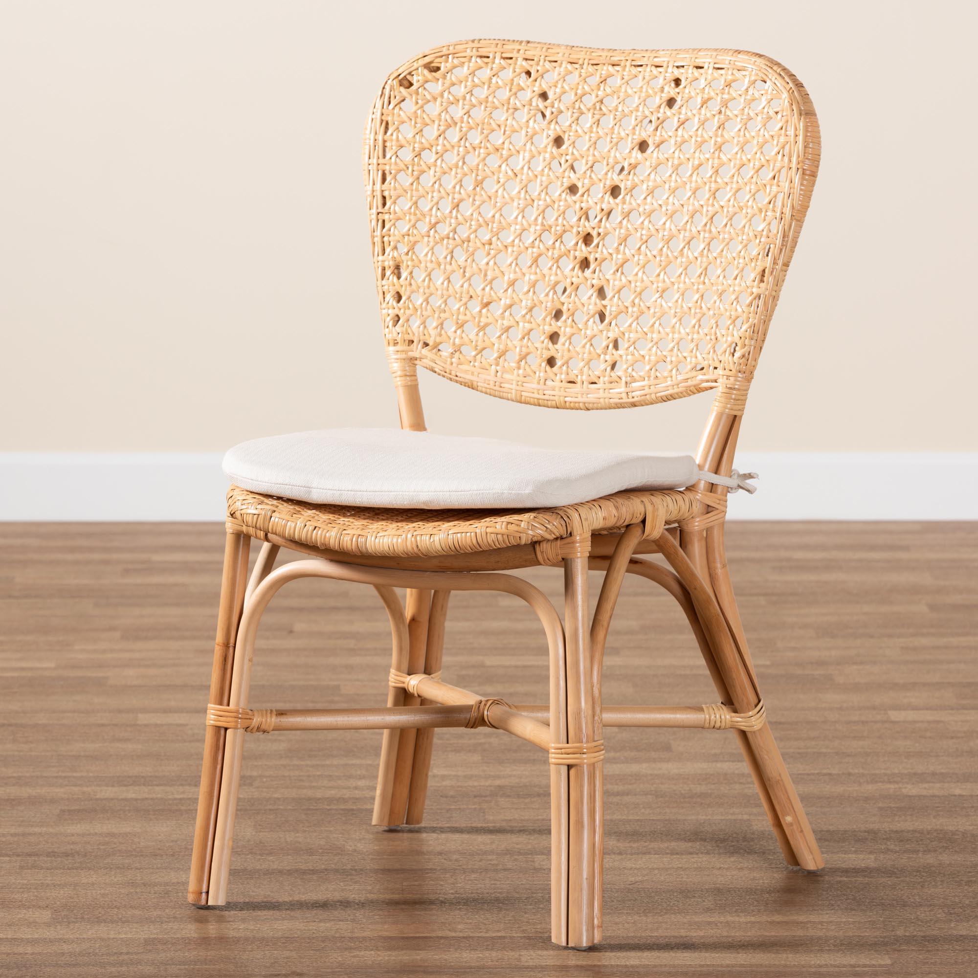 bali & pari Nadira Modern Bohemian Finished Rattan Dining Chair