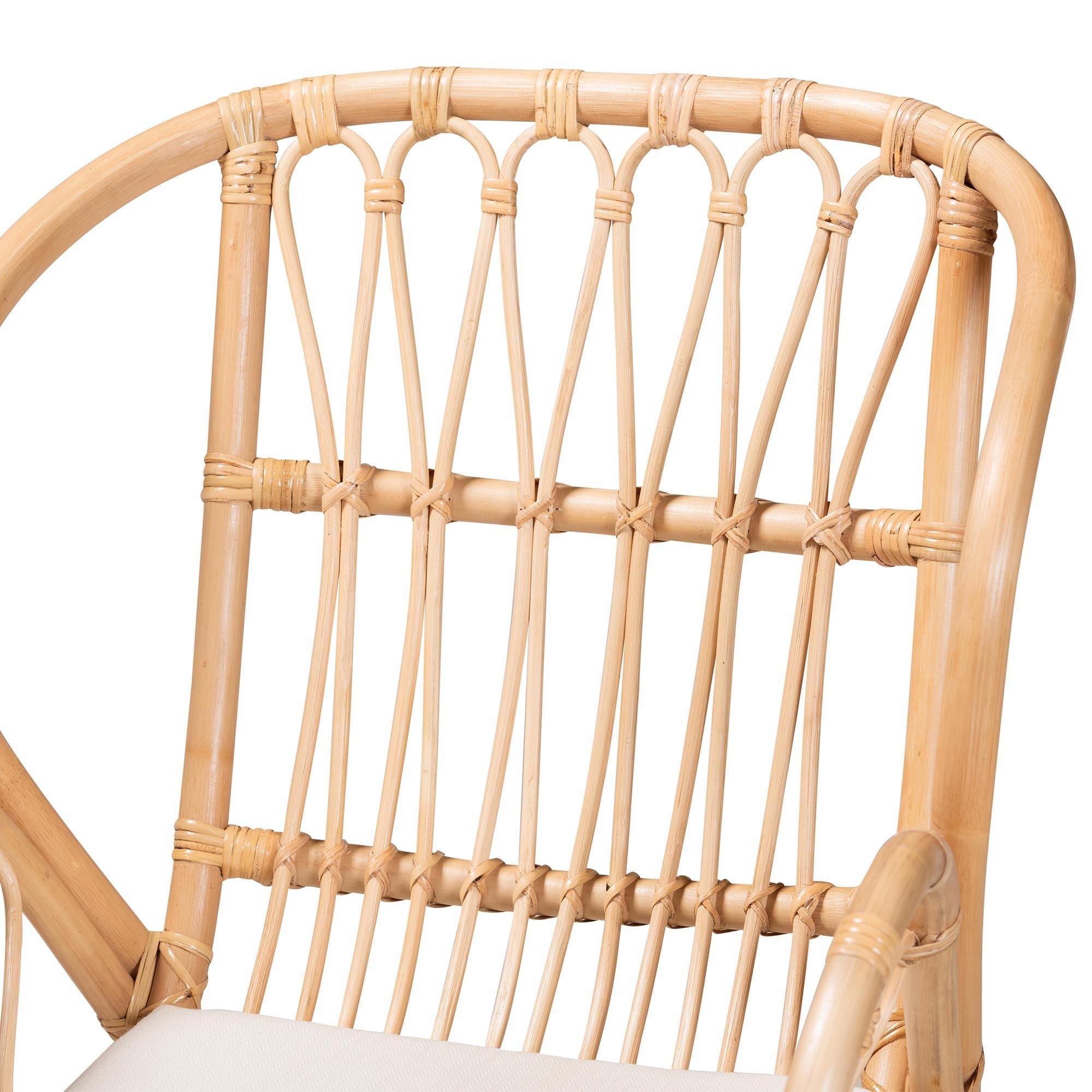 Bali & Pari Caelia Modern Bohemian Rattan and Metal Chair