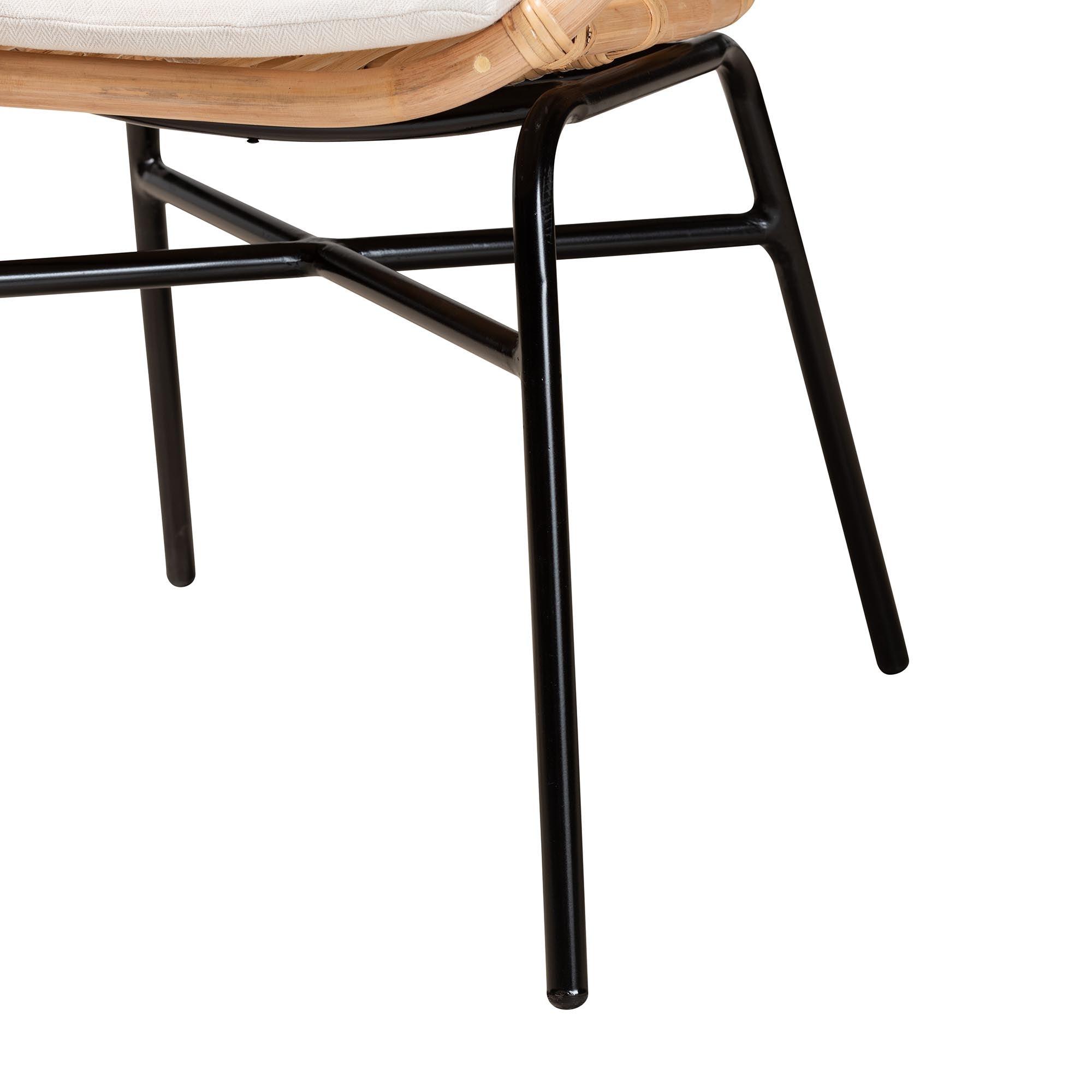 Bali & Pari Caelia Modern Bohemian Rattan and Metal Chair