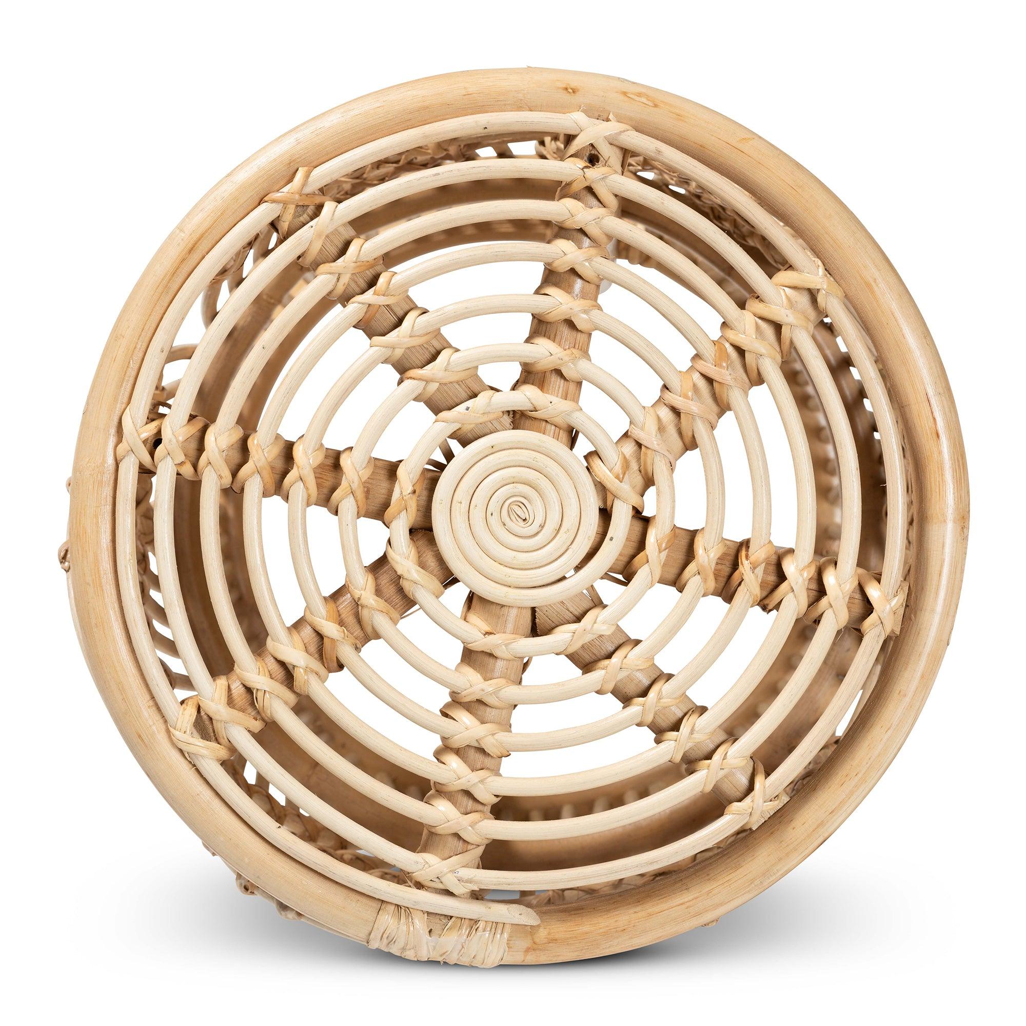 Bali & Pari Edena Modern Bohemian Finished Rattan End Table