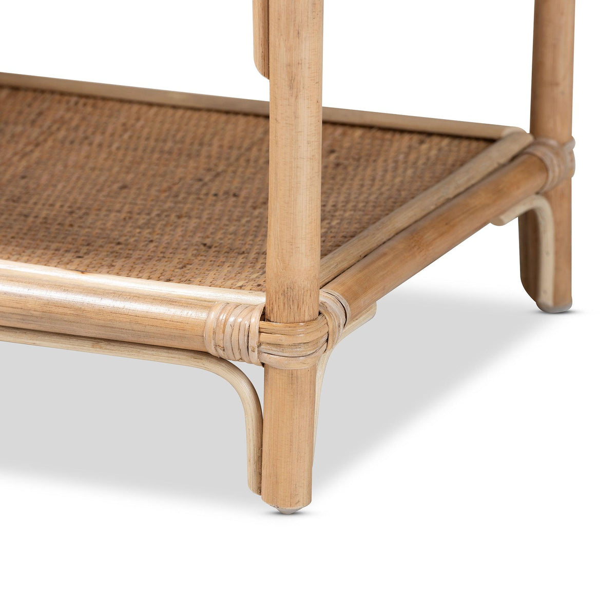 Bali & Pari ell Modern Bohemian Rattan 3-Tier Display Shelf
