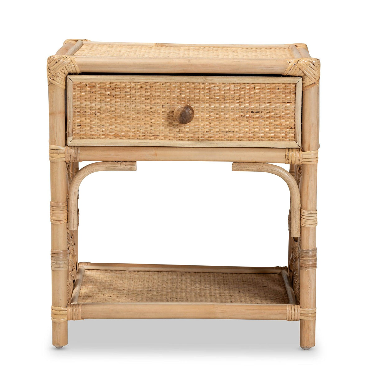 Bali & Pari Camara Modern Bohemian Rattan 1-Drawer Nightstand