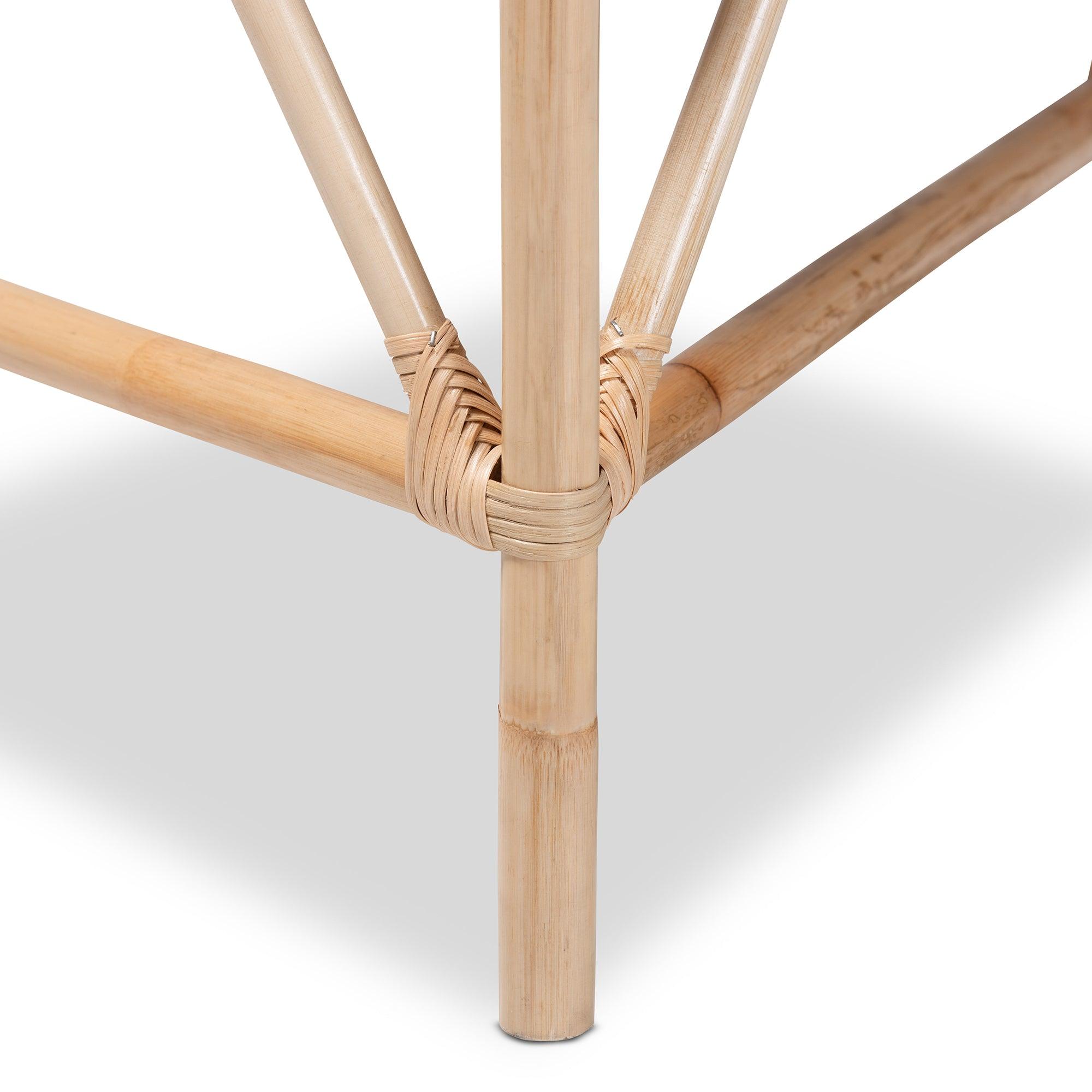 Bali & Pari Jayden Modern Bohemian Finished Rattan 2-Piece End Table Set