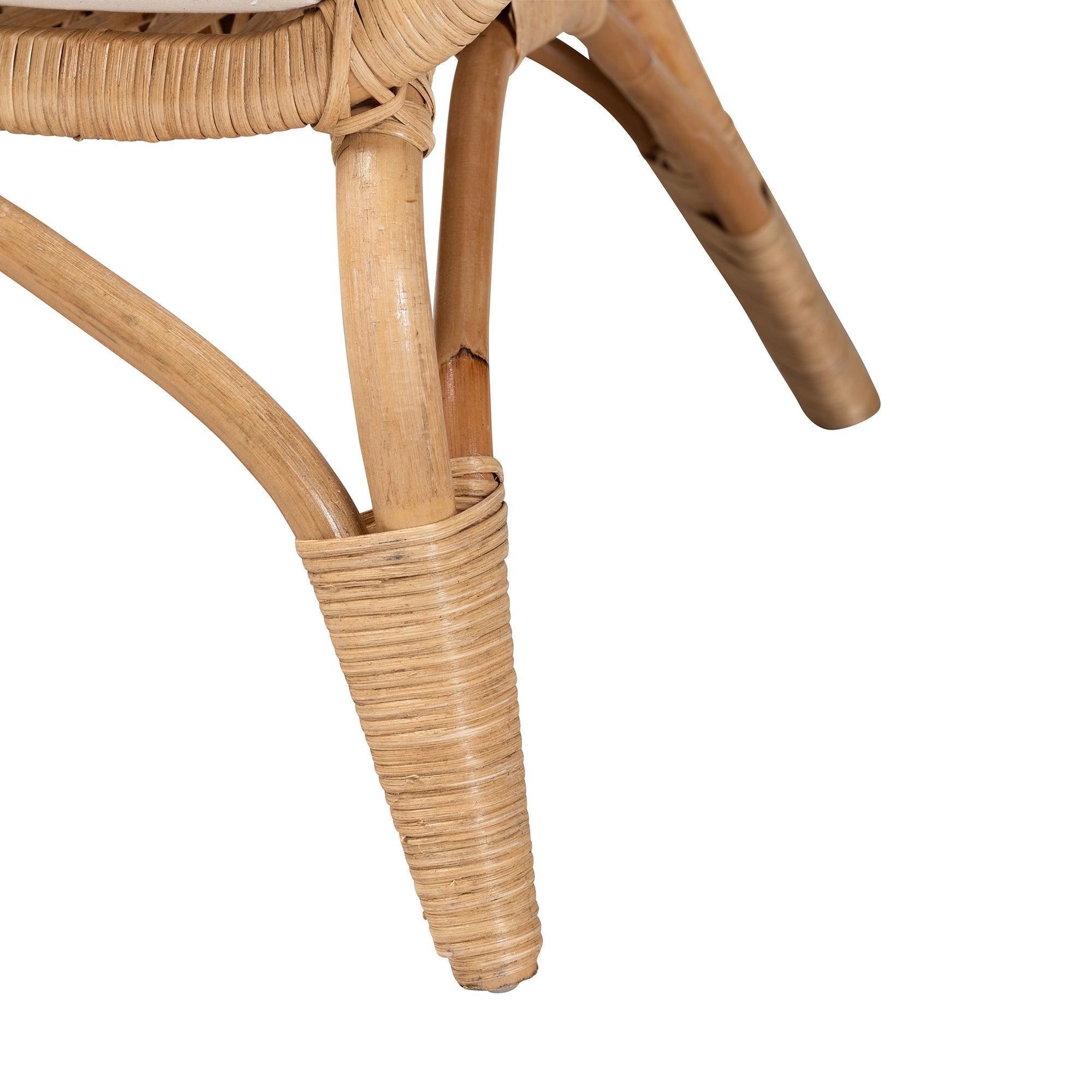 Bali & Pari Feya Modern Bohemian Antique Rattan Armchair