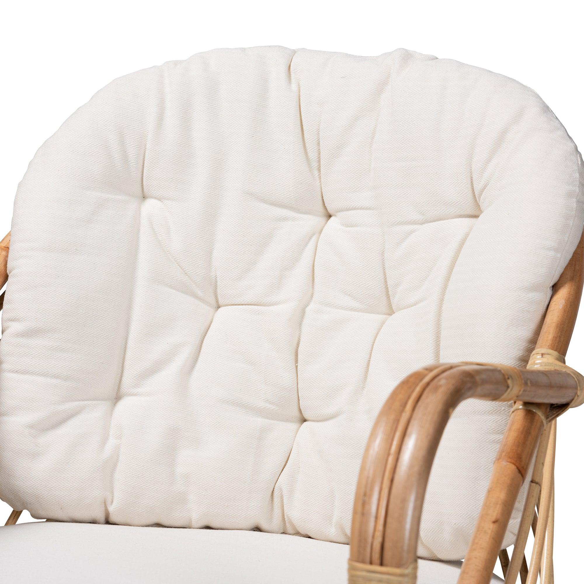 Bali & Pari Aliane Modern Bohemian Antique Rattan Armchair