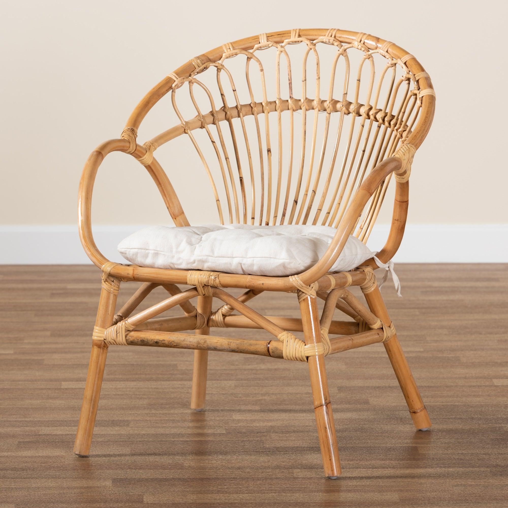 bali & pari Benicia Modern Bohemian Rattan Dining Chair