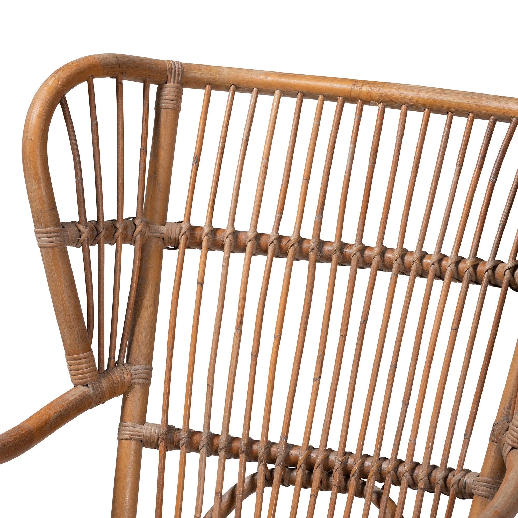 Bali & Pari Lamaria Modern Bohmenian Antique Rattan Armchair