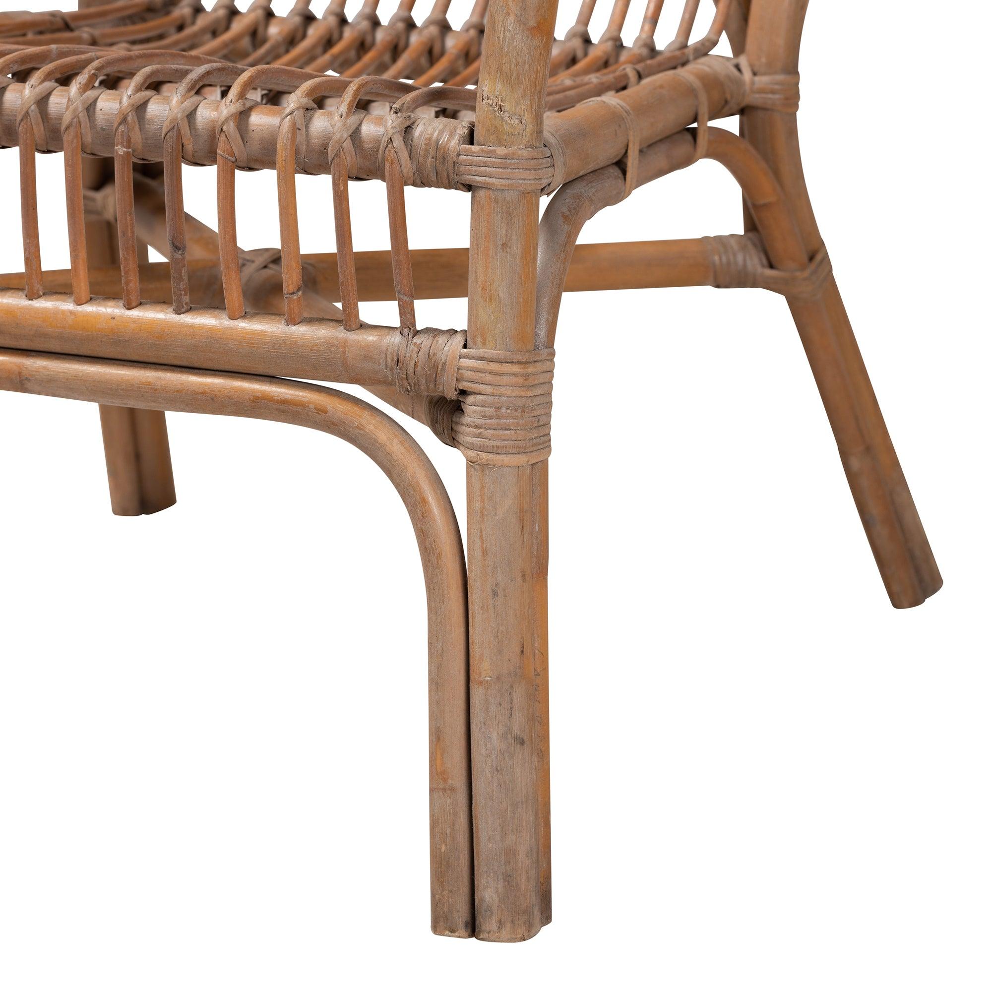 Bali & Pari Lamaria Modern Bohmenian Antique Rattan Armchair