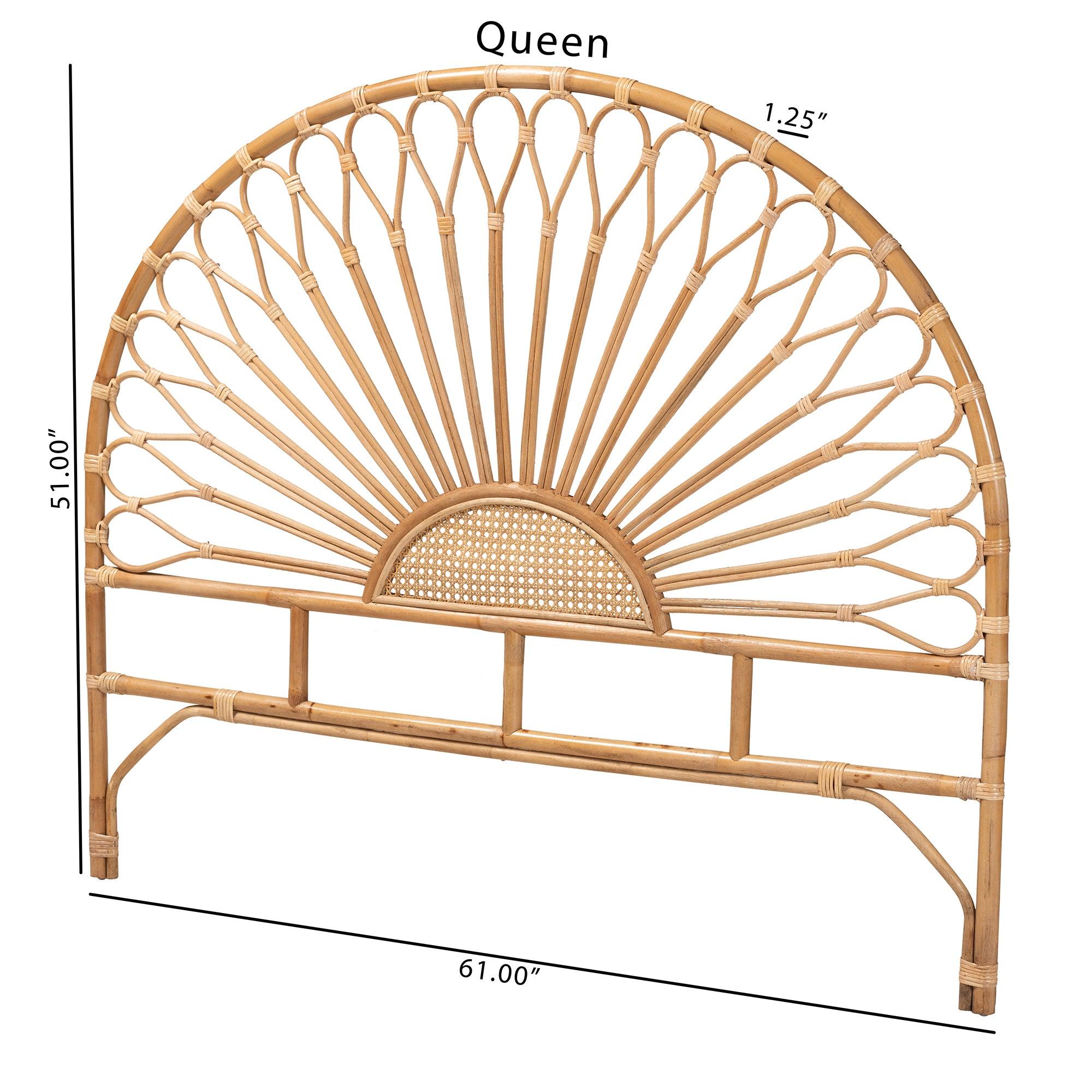 Bali & Pari Perenna Modern Bohemian Rattan Standalone Headboard