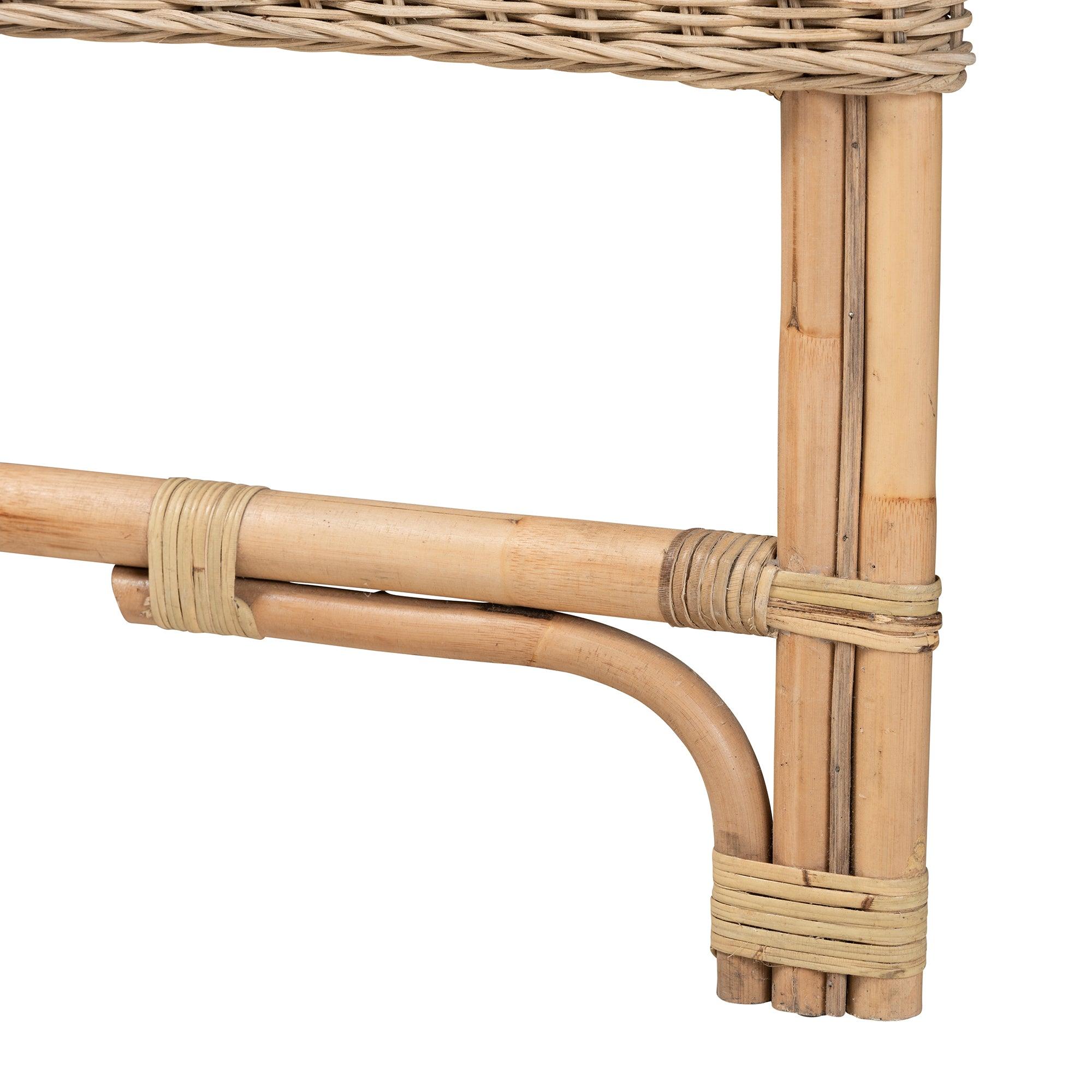 Bali & Pari Cantara Modern Bohemian Rattan Standalone Headboard