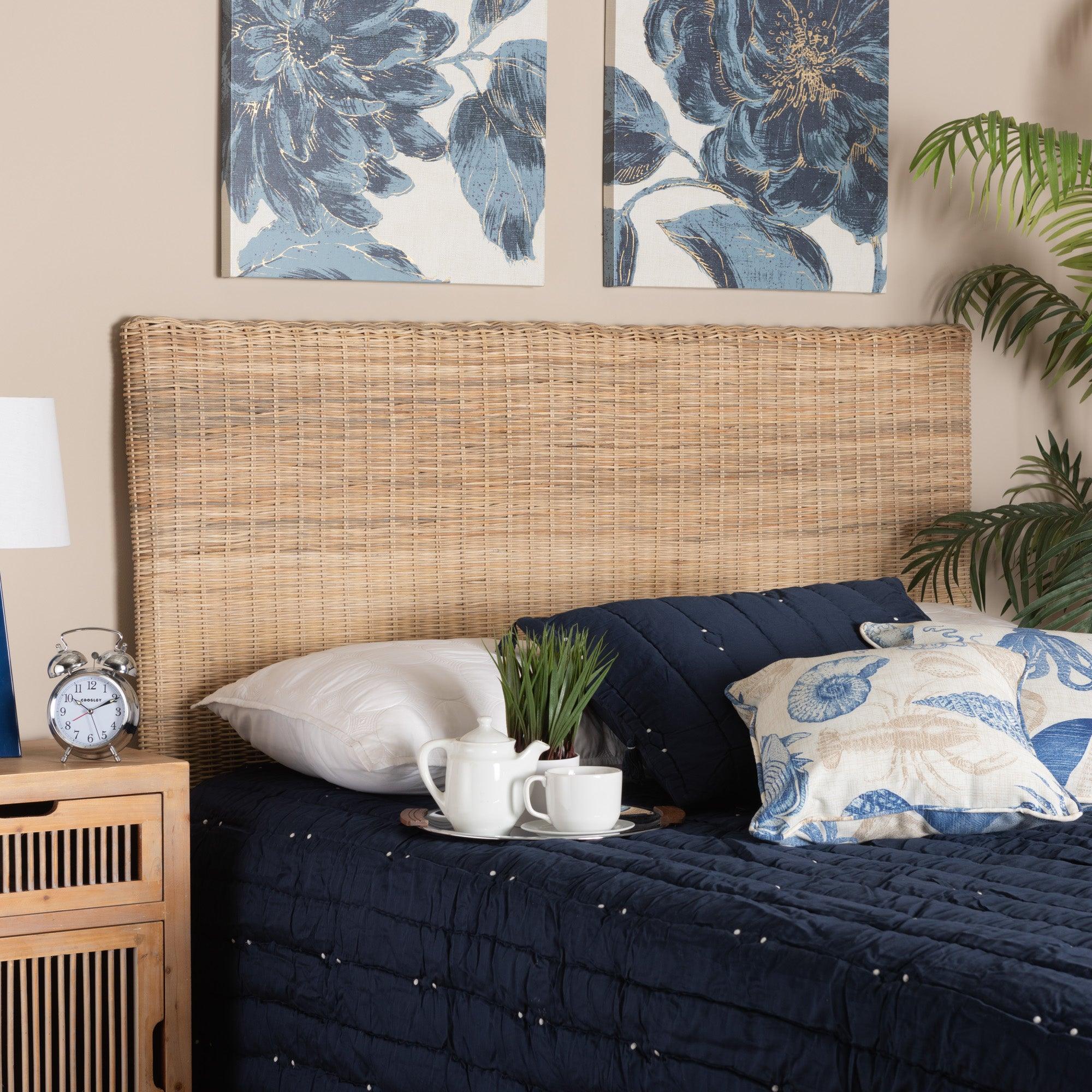 Bali & Pari Cantara Modern Bohemian Rattan Standalone Headboard