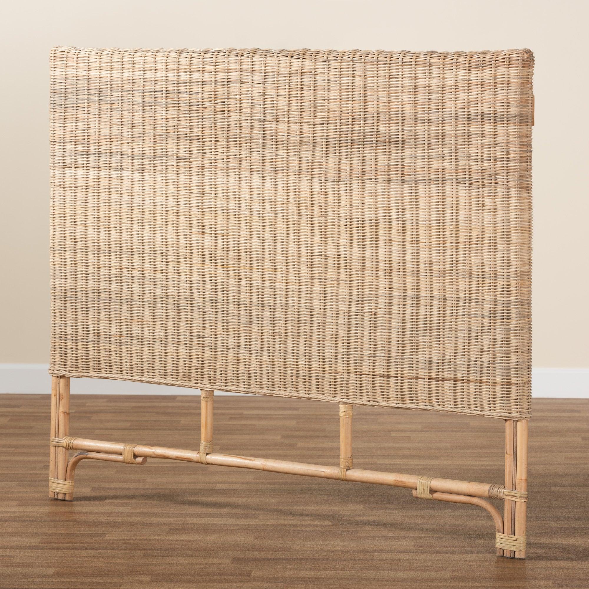 Bali & Pari Cantara Modern Bohemian Rattan Standalone Headboard