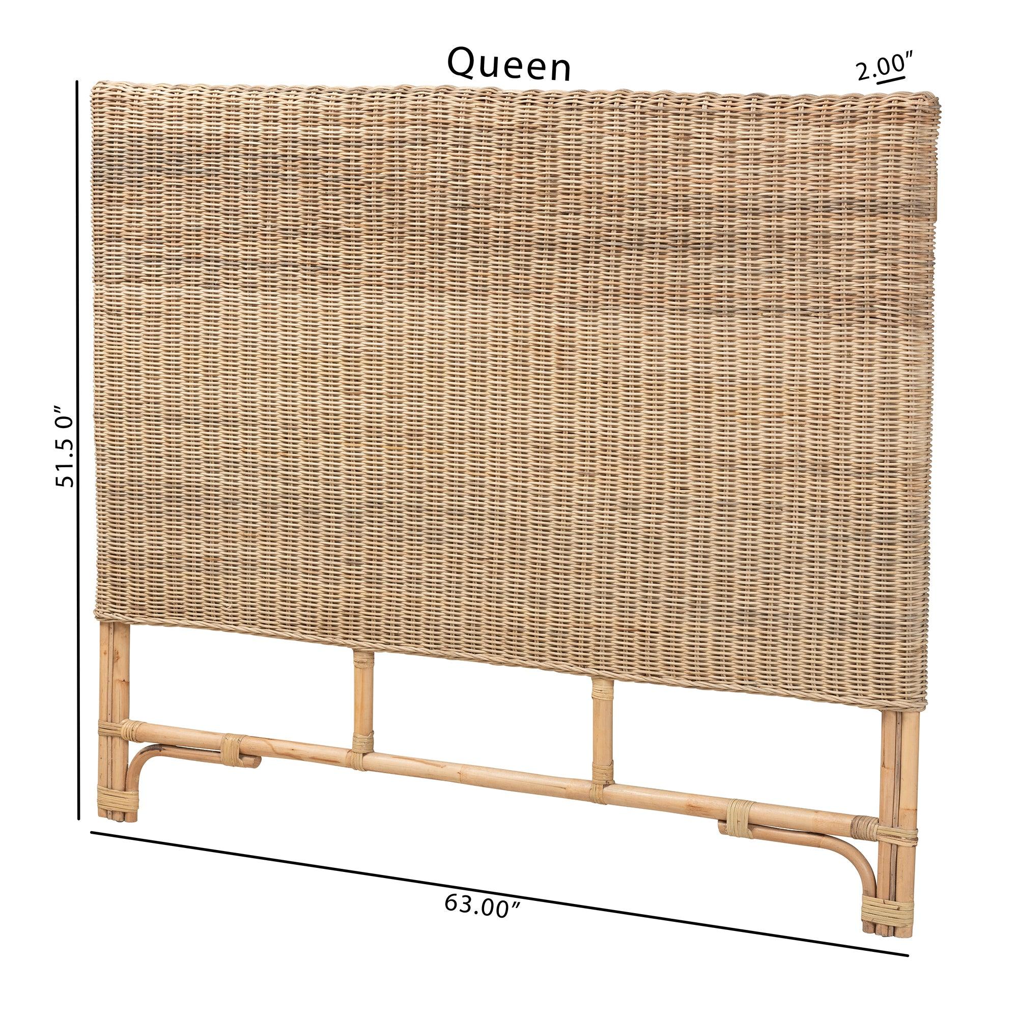 Bali & Pari Cantara Modern Bohemian Rattan Standalone Headboard