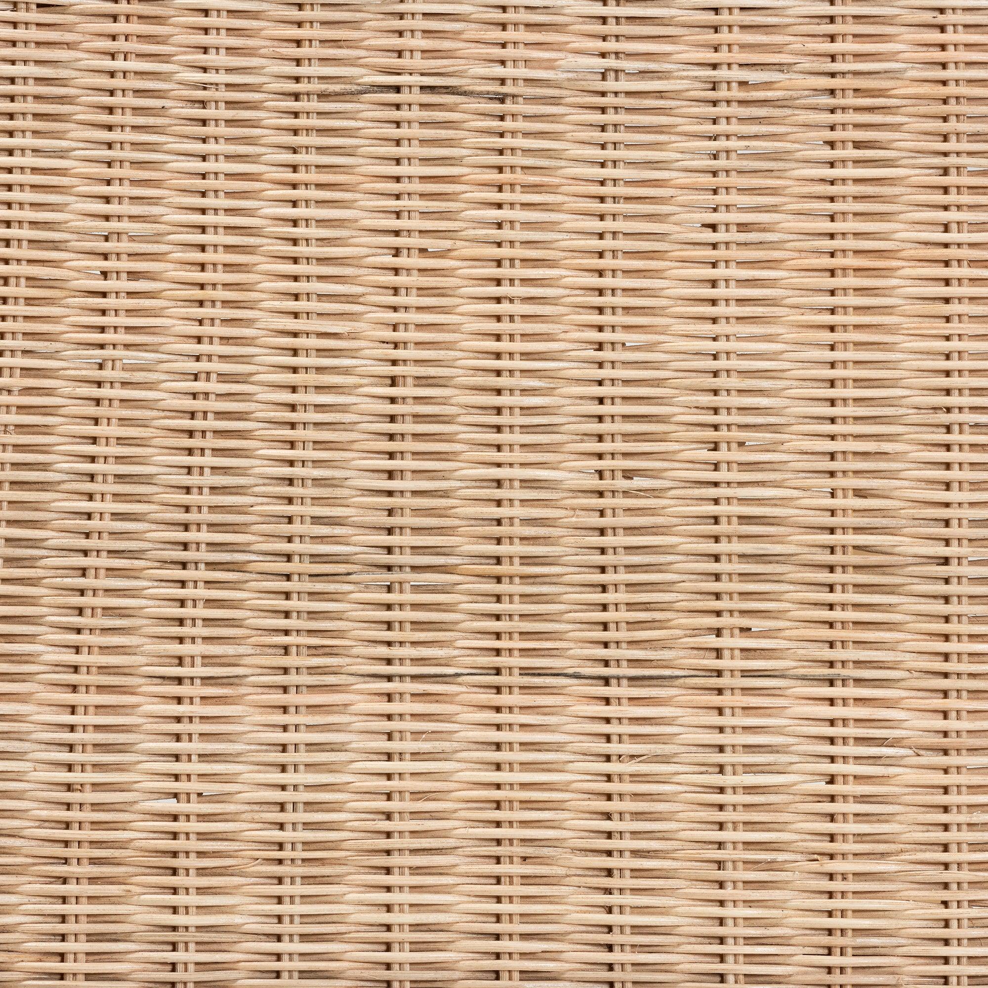 Bali & Pari Farica Modern Bohemian Rattan And Mahogany Accent Bench