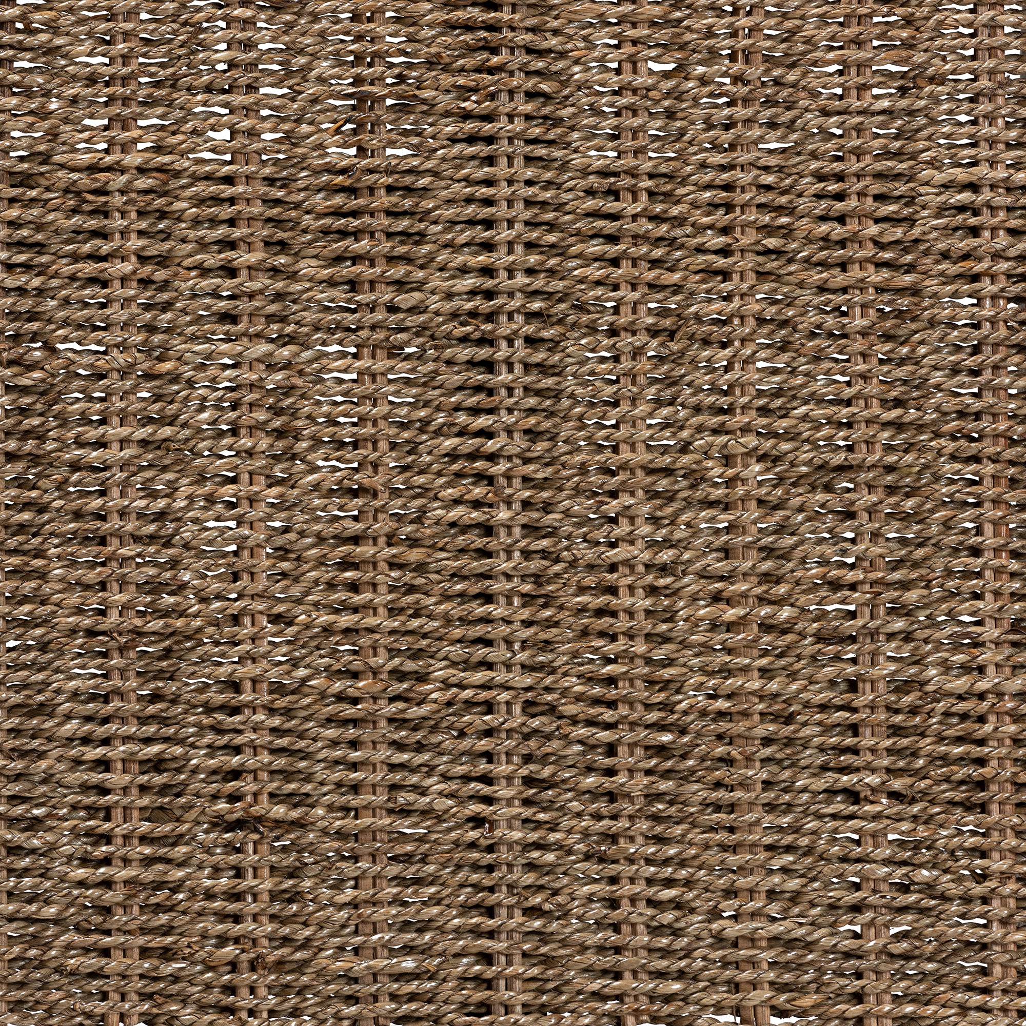 Bali & Pari Hermes Mid-Century Modern Transitional Seagrass and Mahogany Wood Bench