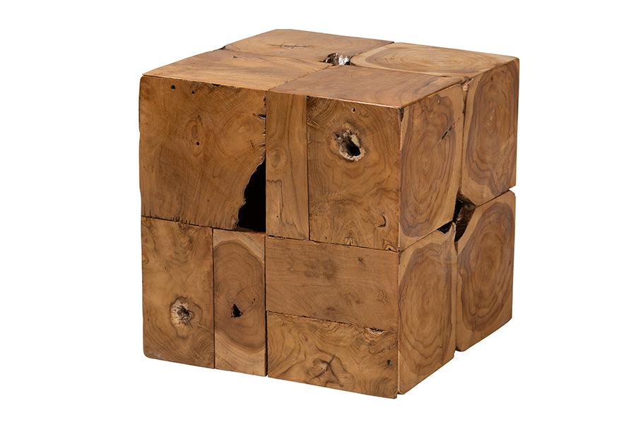 Bali & Pari Eldora Rustic Transitional Teak Root End Table