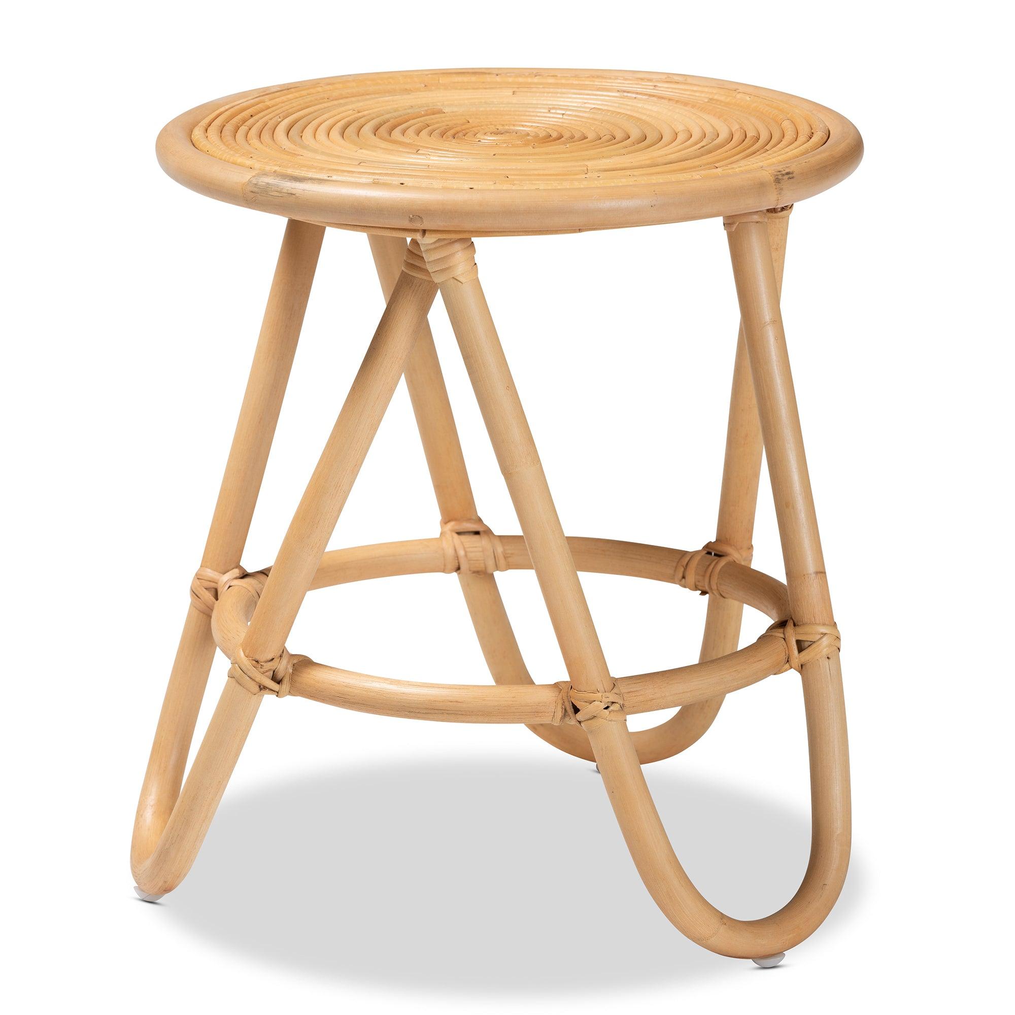 Bali & Pari Rinjani Modern Bohemian Rattan End Table