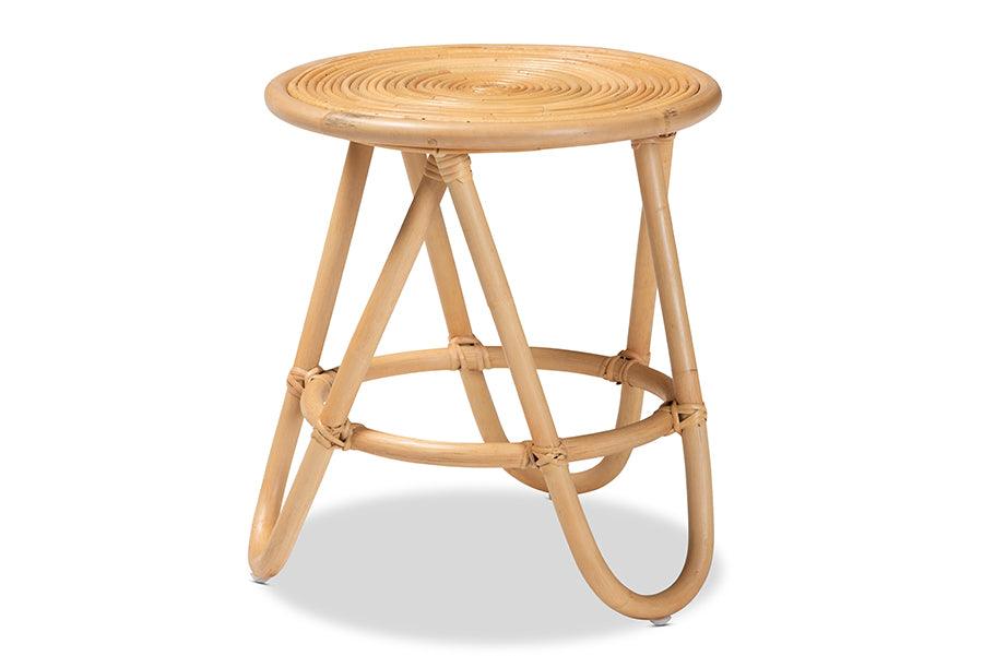 Bali & Pari Rinjani Modern Bohemian Rattan End Table