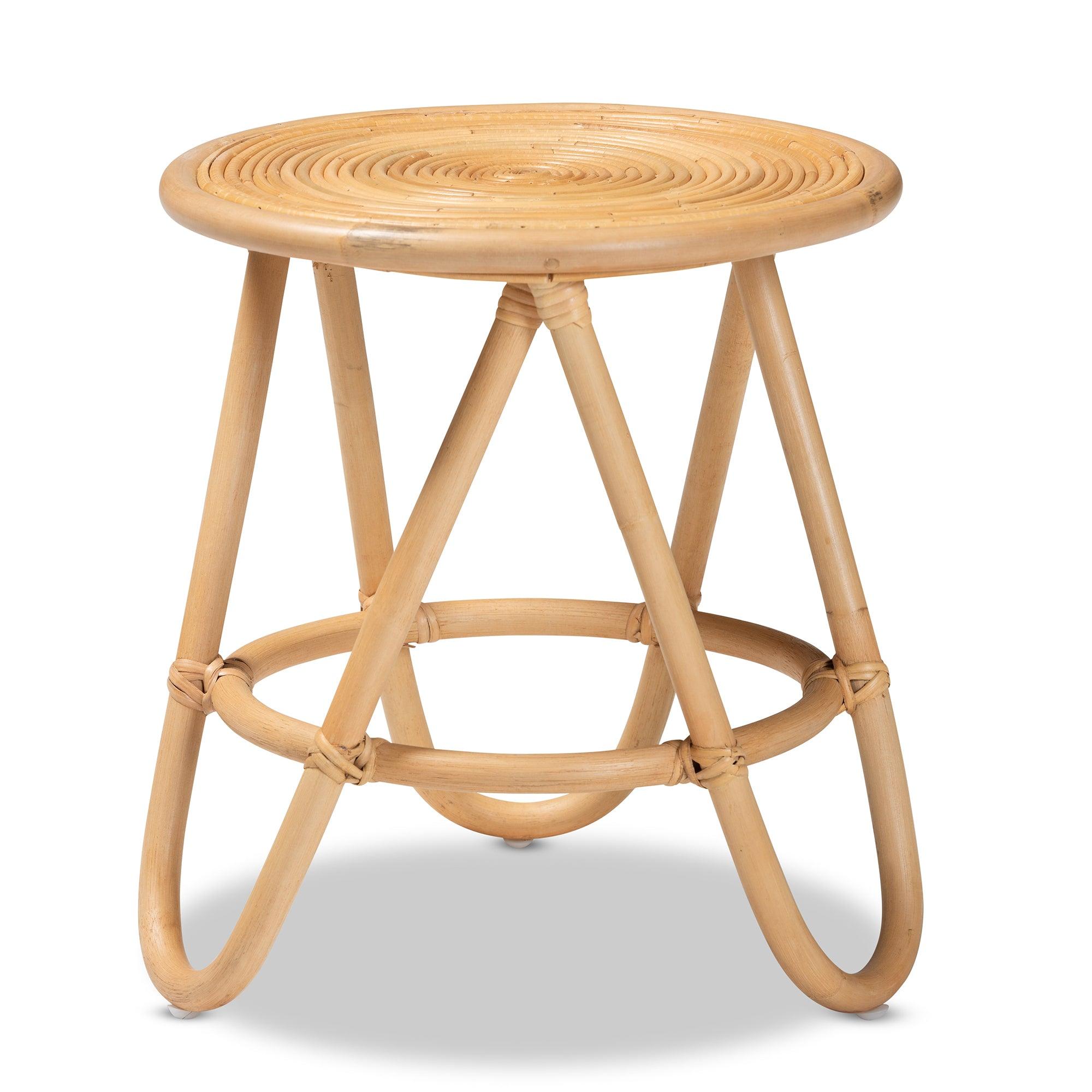 Bali & Pari Rinjani Modern Bohemian Rattan End Table