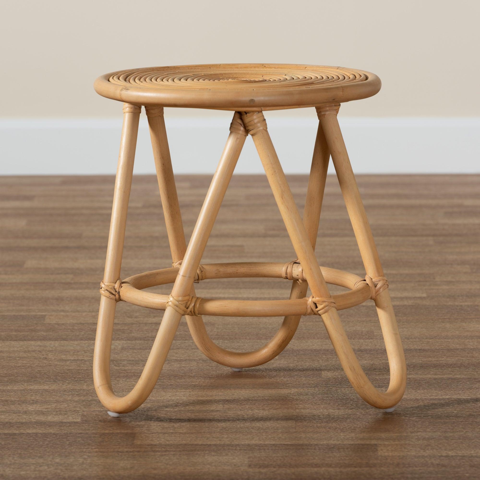 bali & pari Rinjani Modern Bohemian Rattan End Table