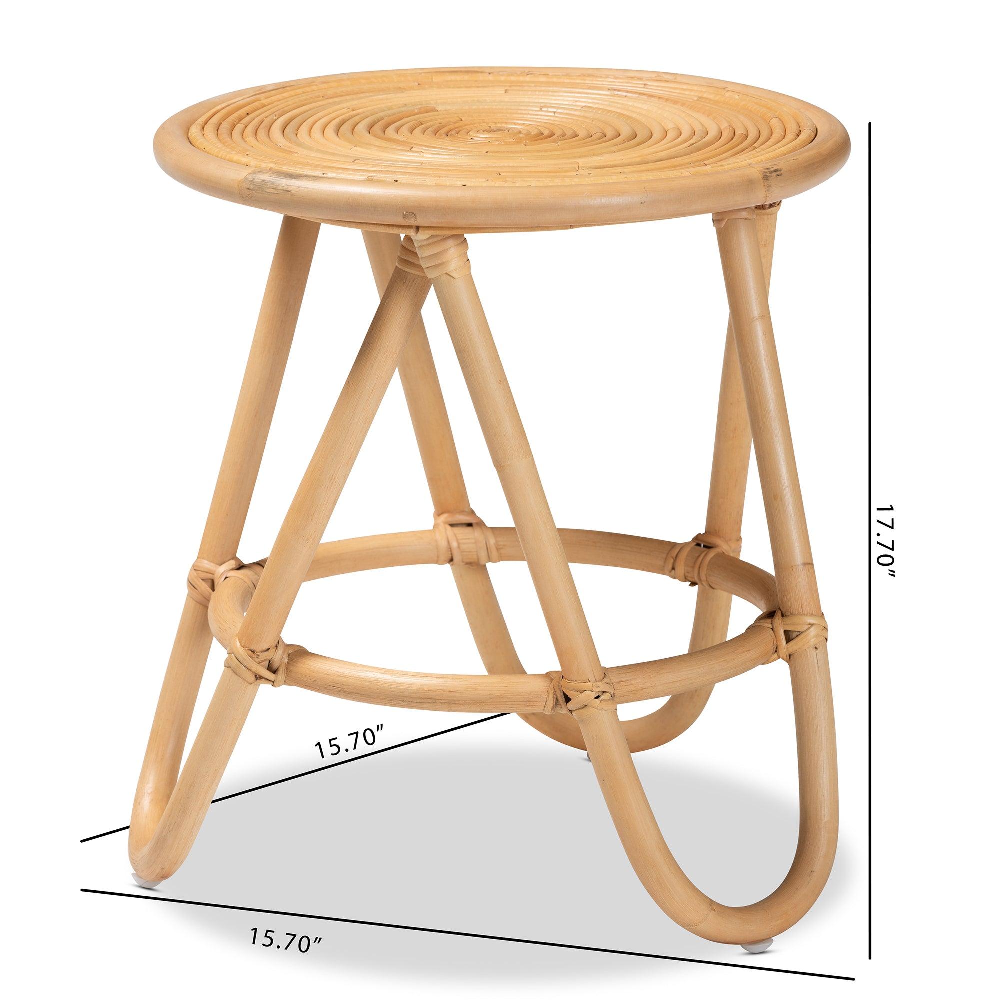 Bali & Pari Rinjani Modern Bohemian Rattan End Table