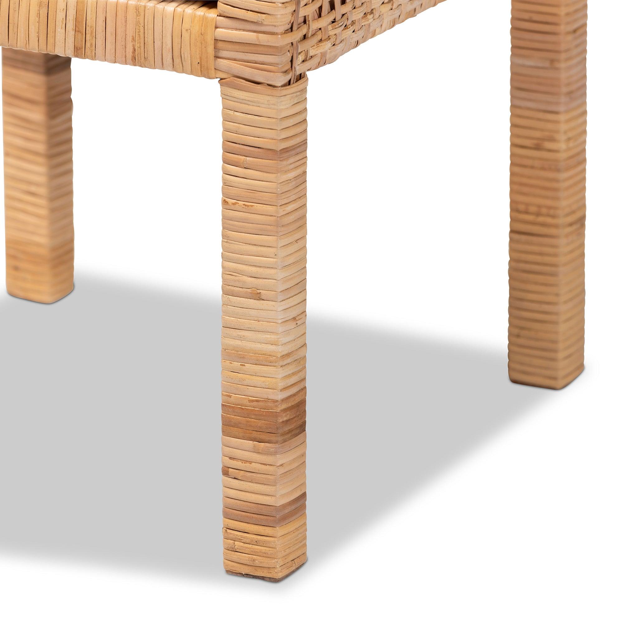 Bali & Pari Vivan Modern Bohemian Rattan 1-Door Nightstand