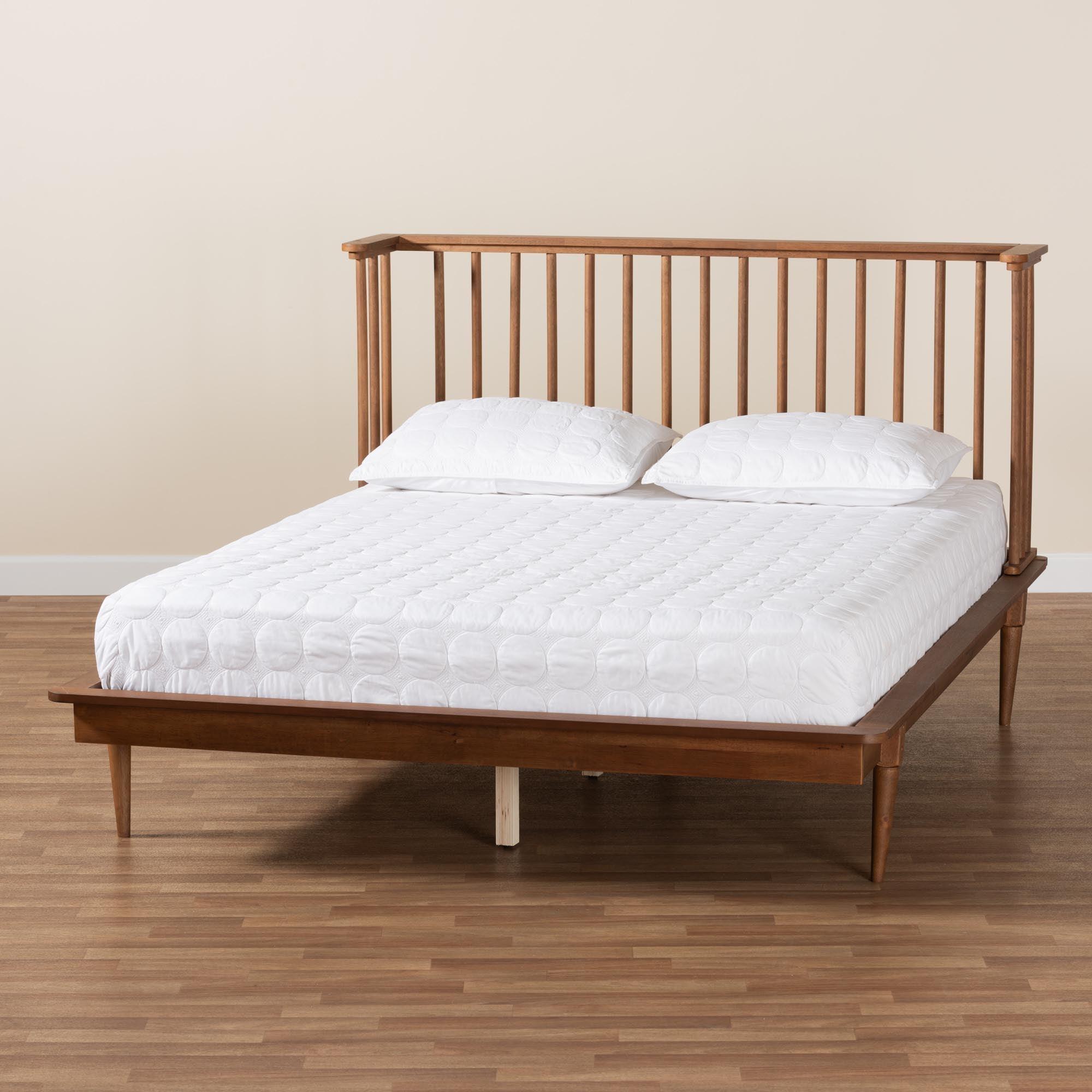 Flint Mid-Century Modern Ash Finished Wood Platform Bed