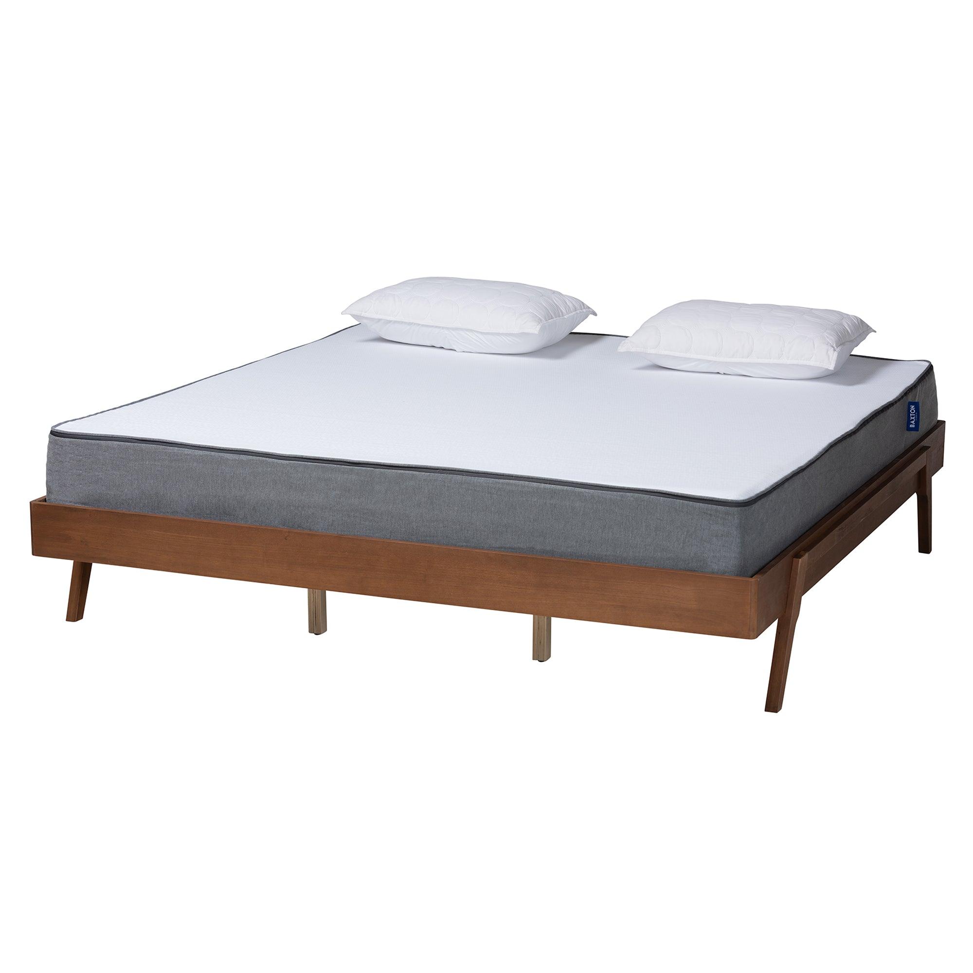 Sarita Mid-Century Modern Ash Finished Wood Bed