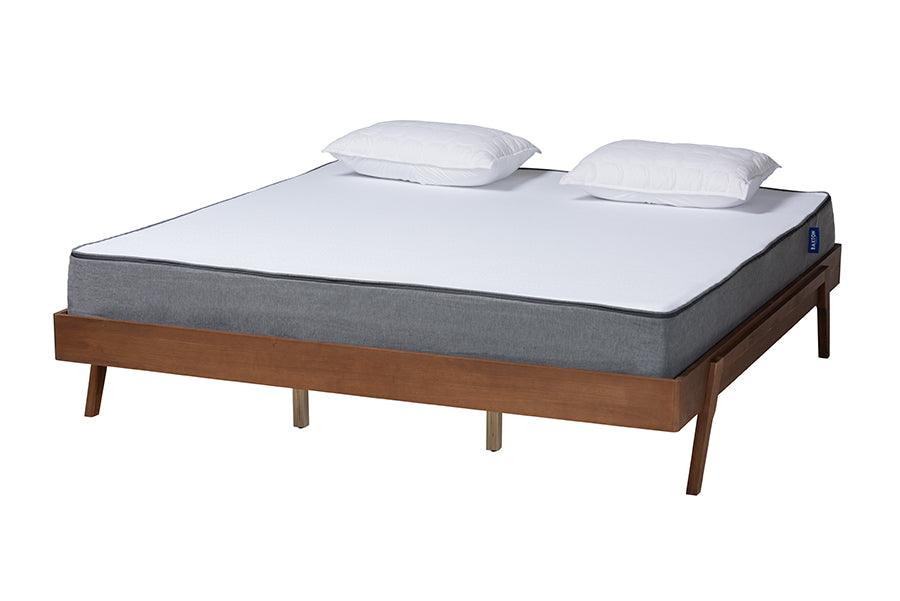 Sarita Mid-Century Modern Ash Finished Wood Bed