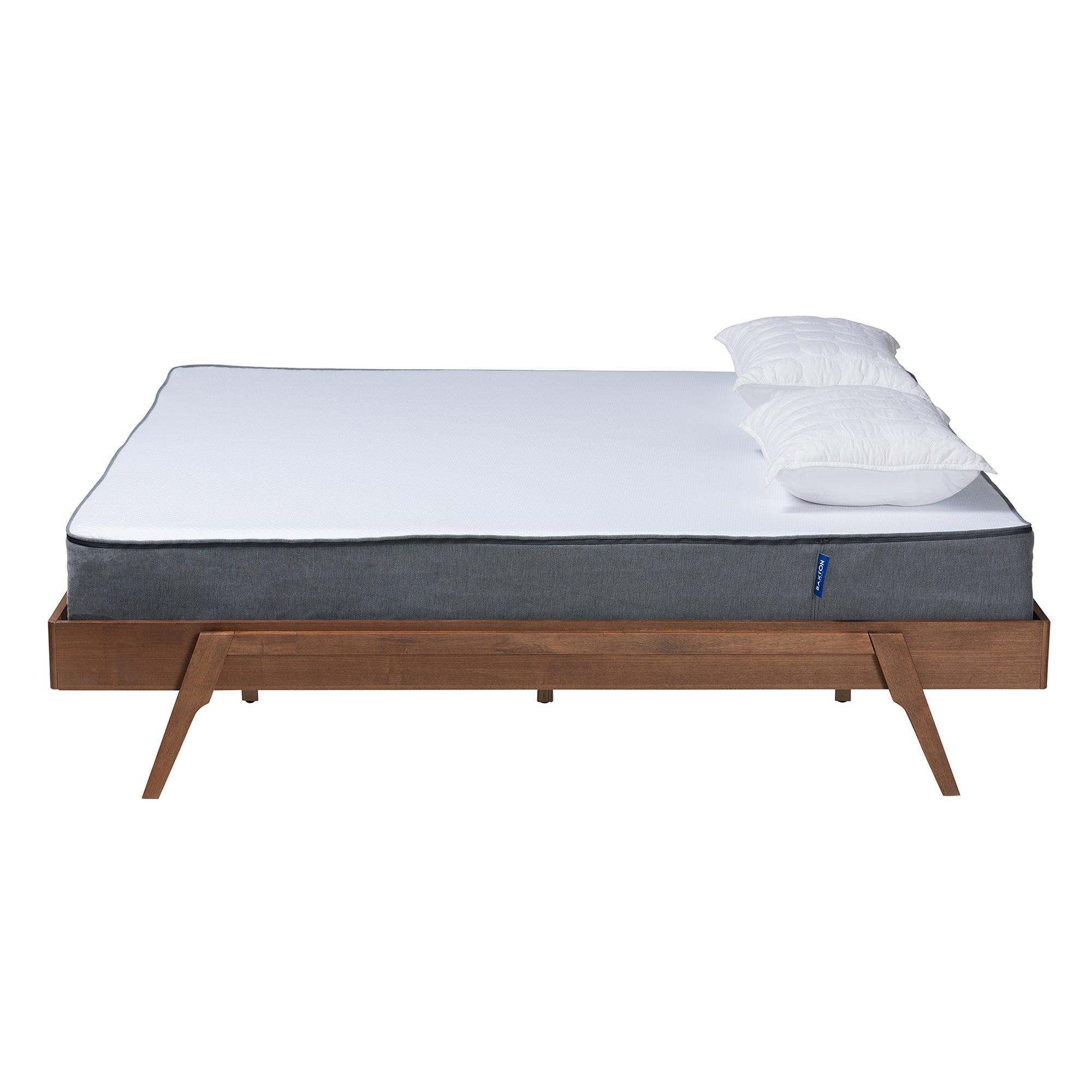 Sarita Mid-Century Modern Ash Finished Wood Bed
