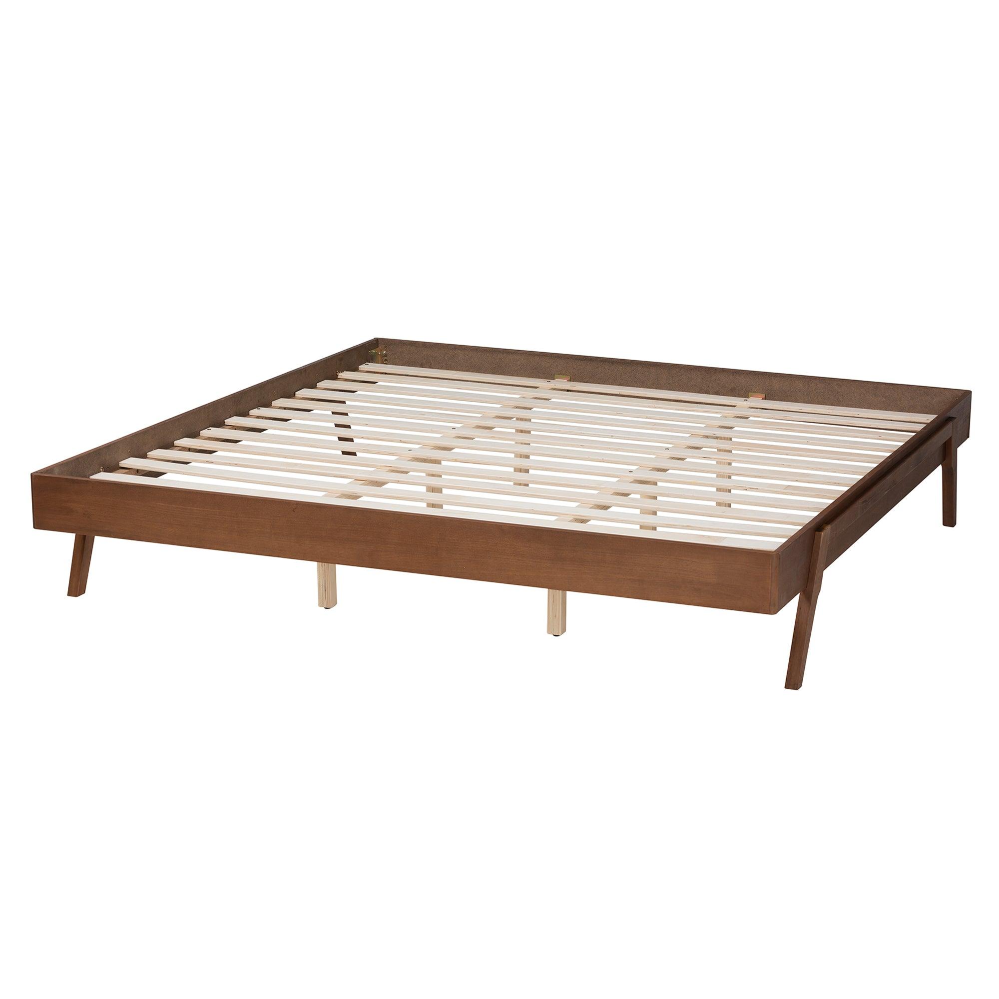 Sarita Mid-Century Modern Ash Finished Wood Bed