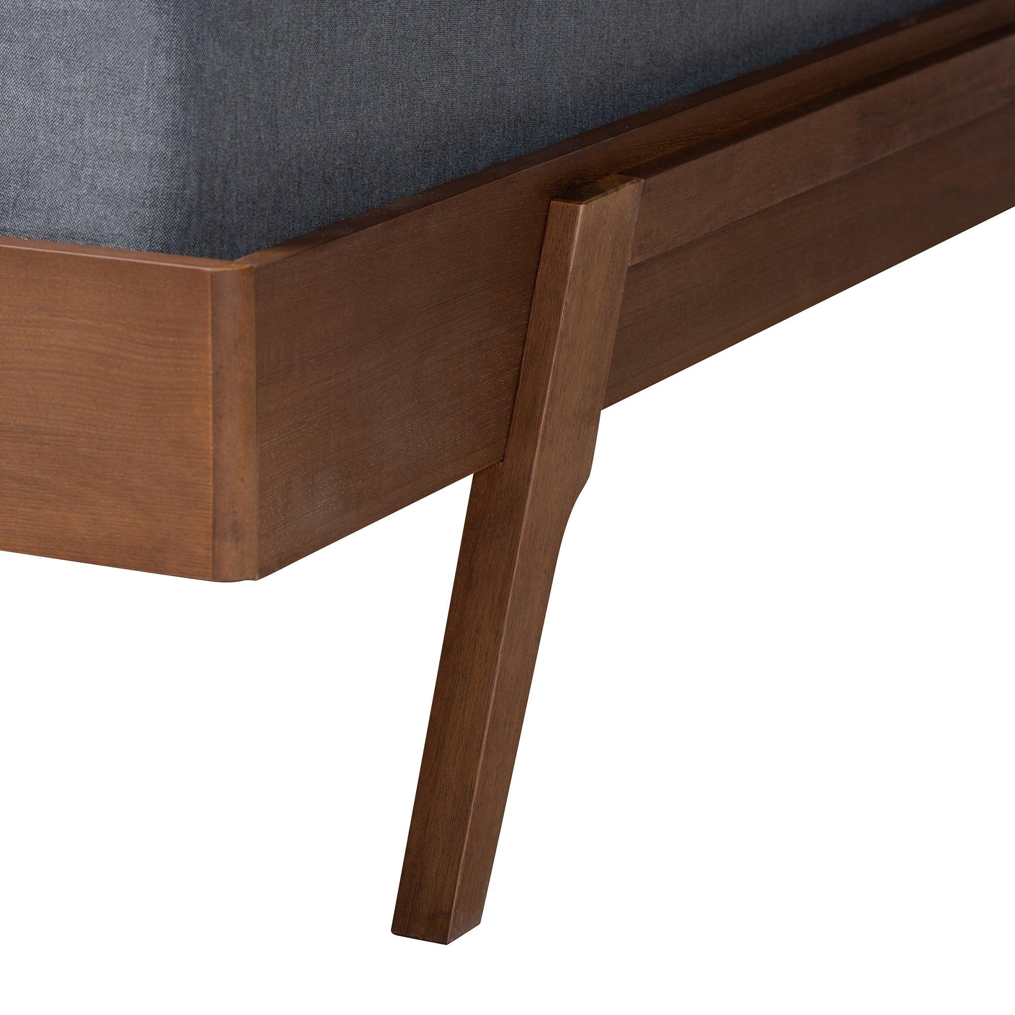 Sarita Mid-Century Modern Ash Finished Wood Bed