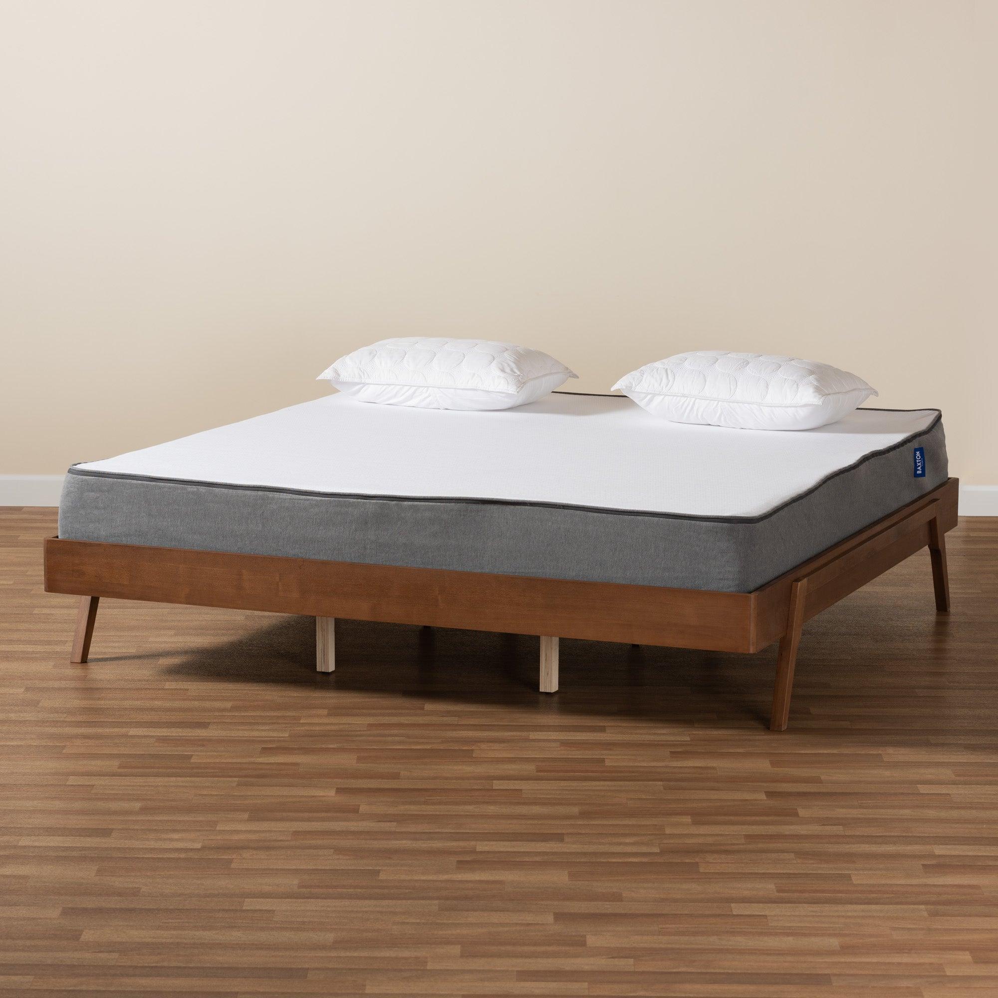 Sarita Mid-Century Modern Ash Finished Wood Bed