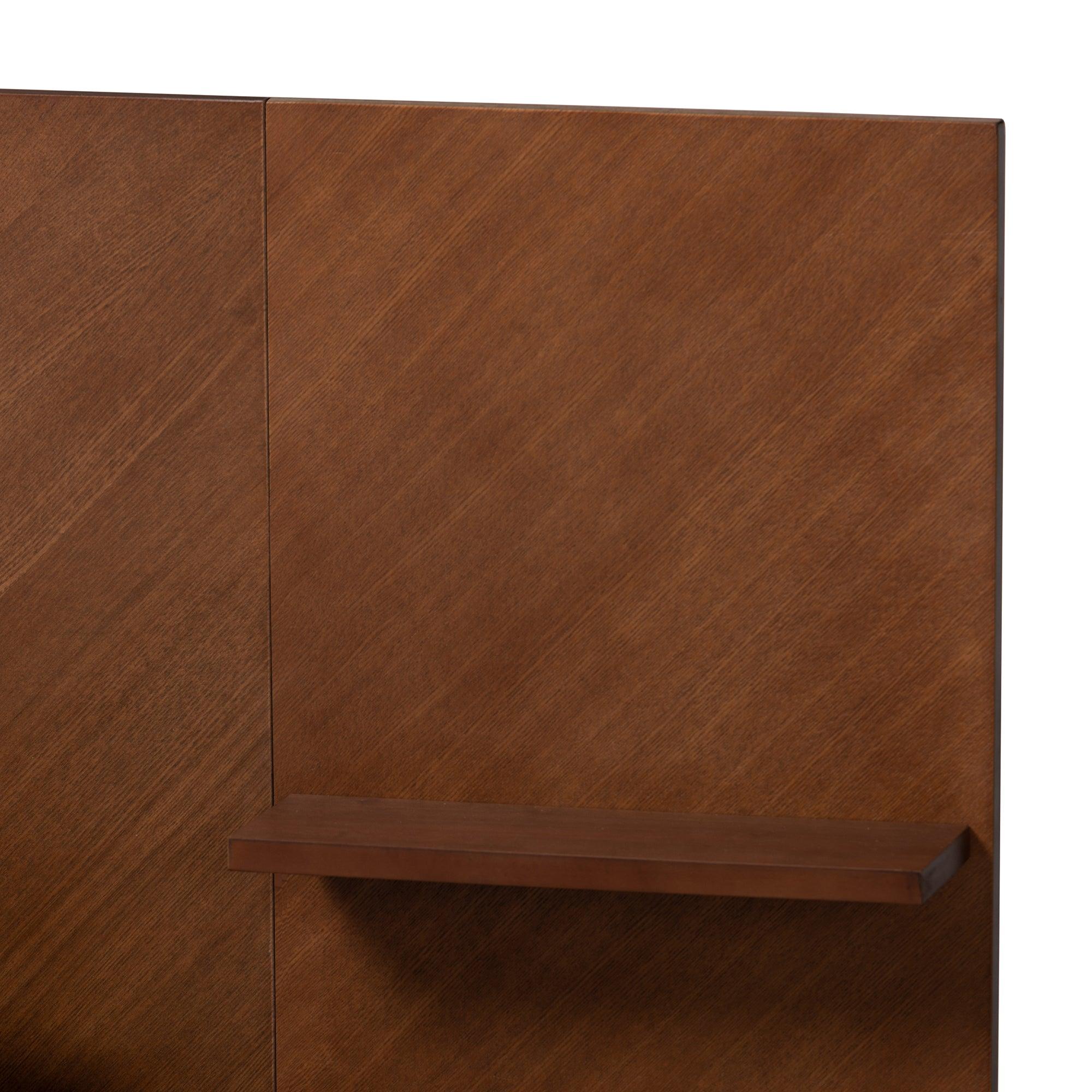 Graham Mid-Century Modern Transitional Ash Finished Wood Platform Storage Bed