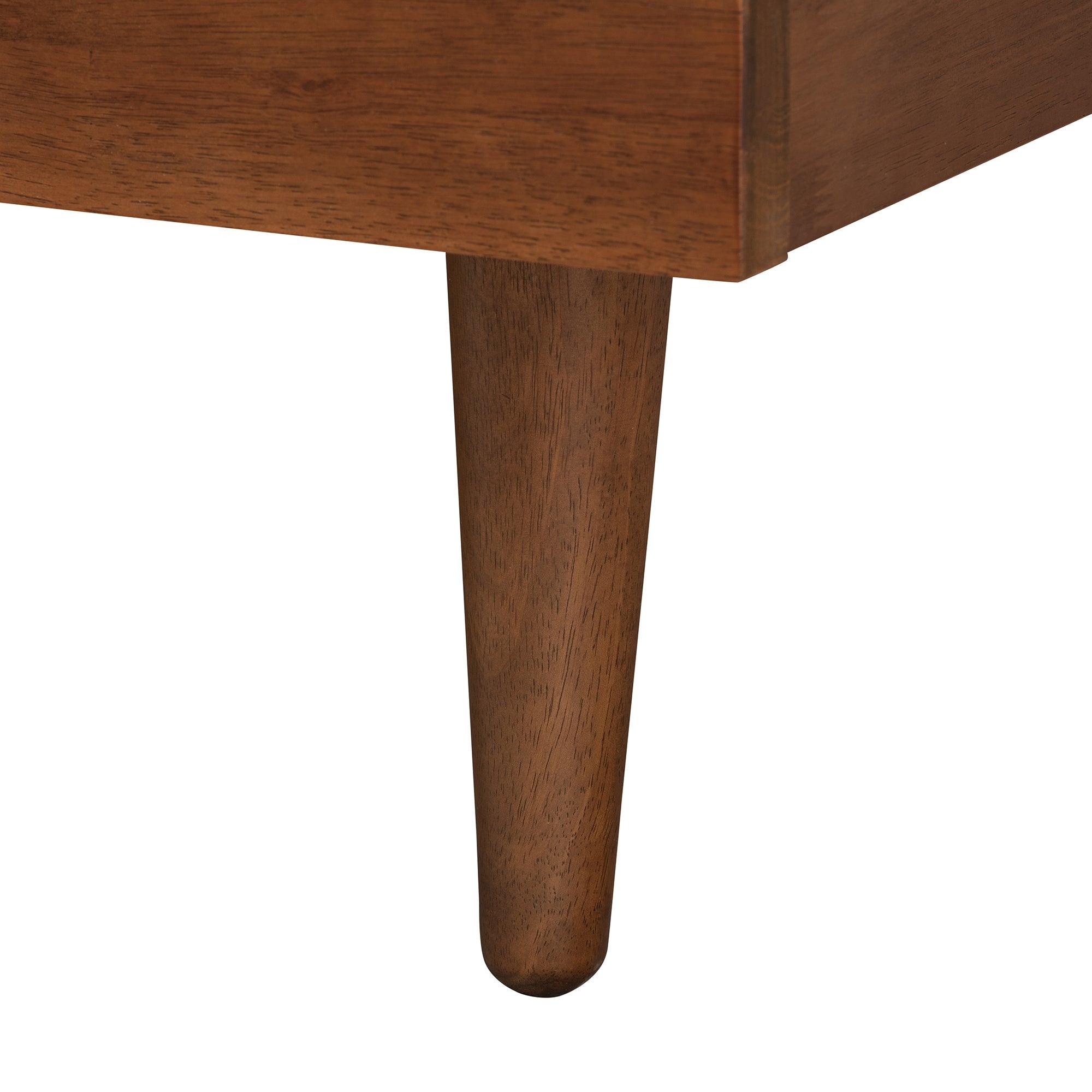 Graham Mid-Century Modern Transitional Ash Finished Wood Platform Storage Bed