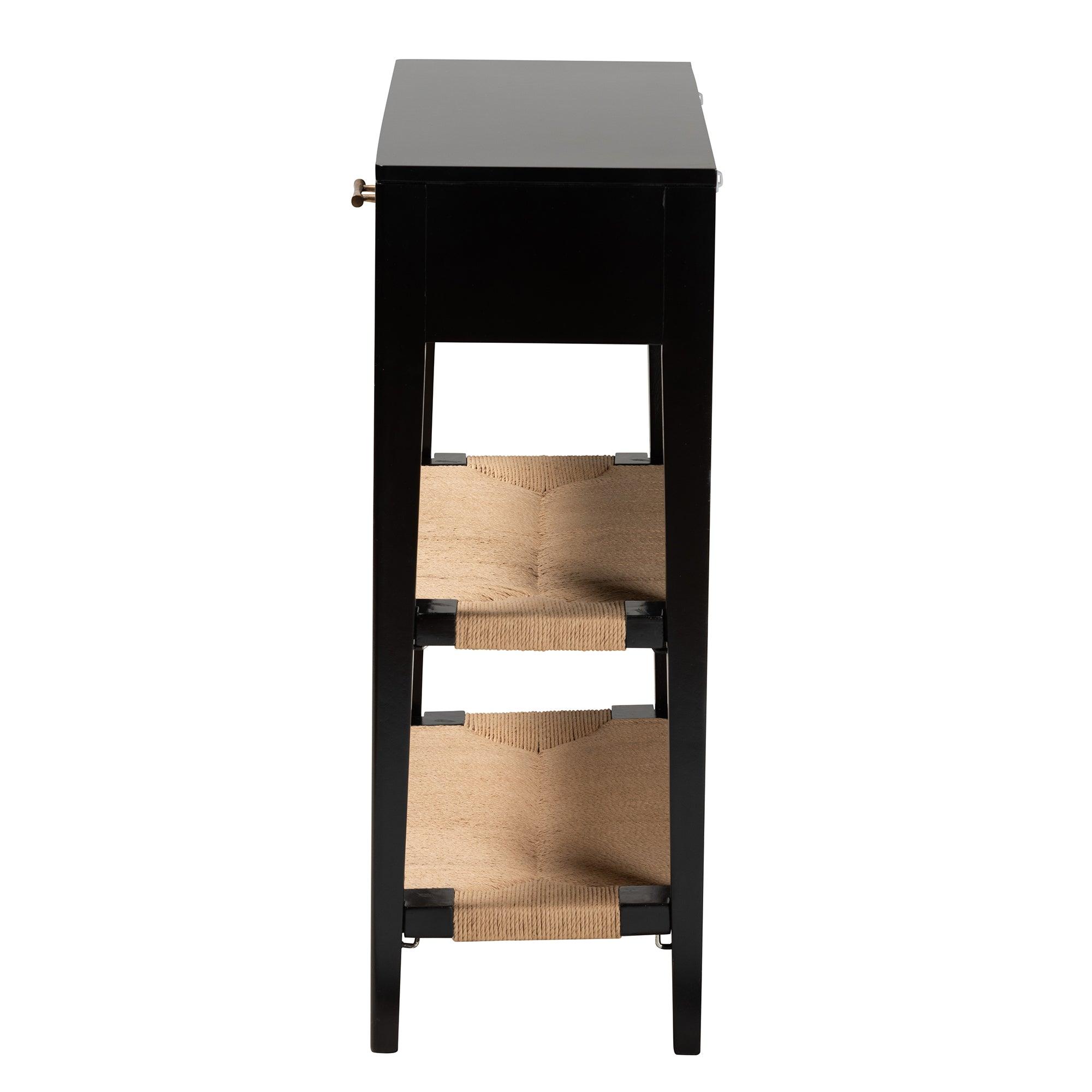 Bali & Pari Freya Modern Bohemian Finished Bayur Wood 1-Drawer Console Table