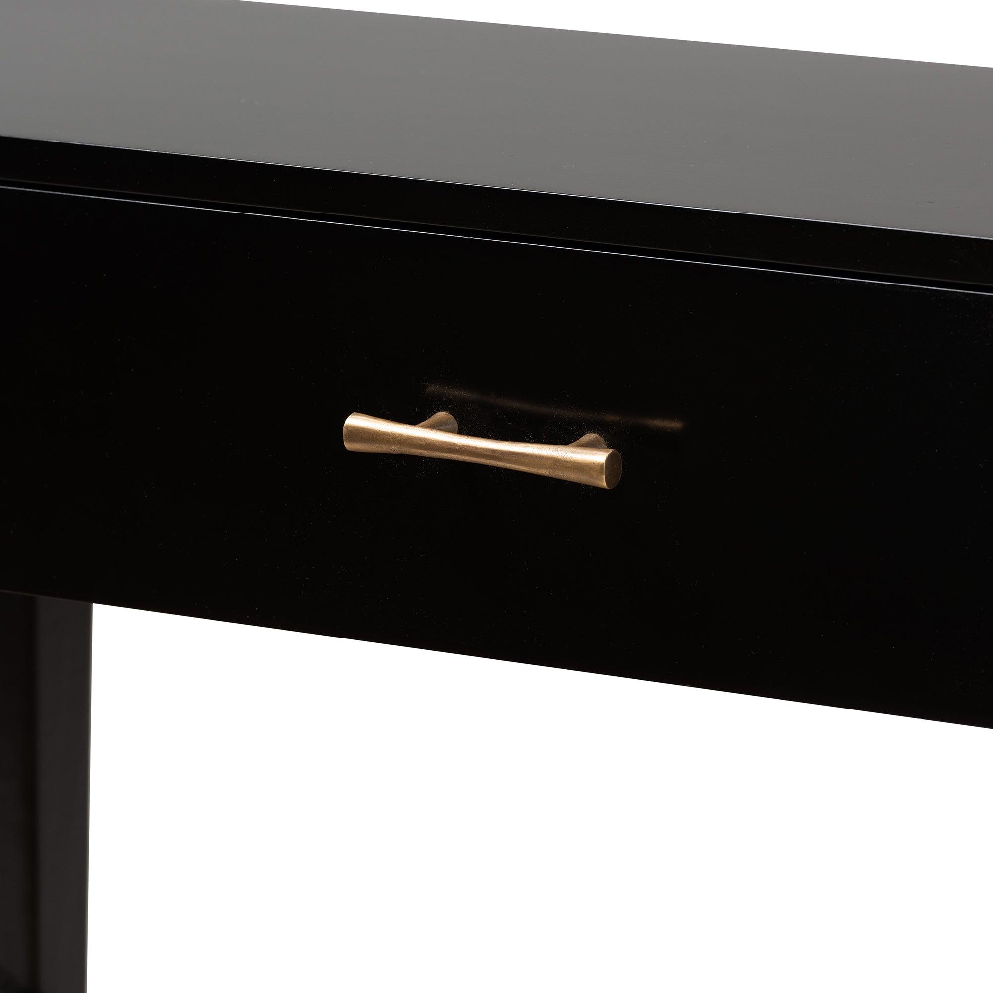Bali & Pari Freya Modern Bohemian Finished Bayur Wood 1-Drawer Console Table