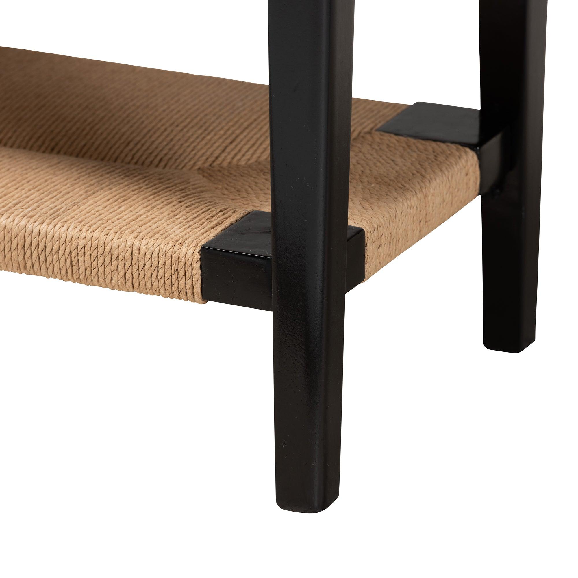 Bali & Pari Freya Modern Bohemian Finished Bayur Wood 1-Drawer Console Table