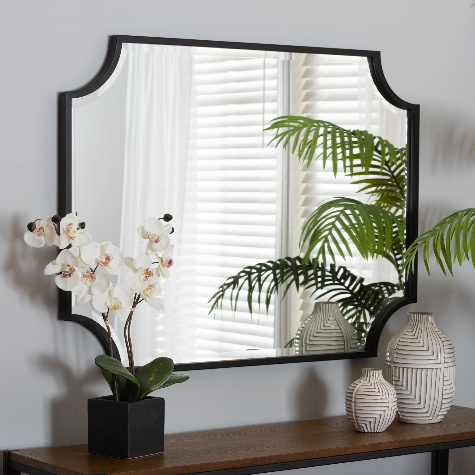 Parcenet Modern Finished Metal Accent Wall Mirror