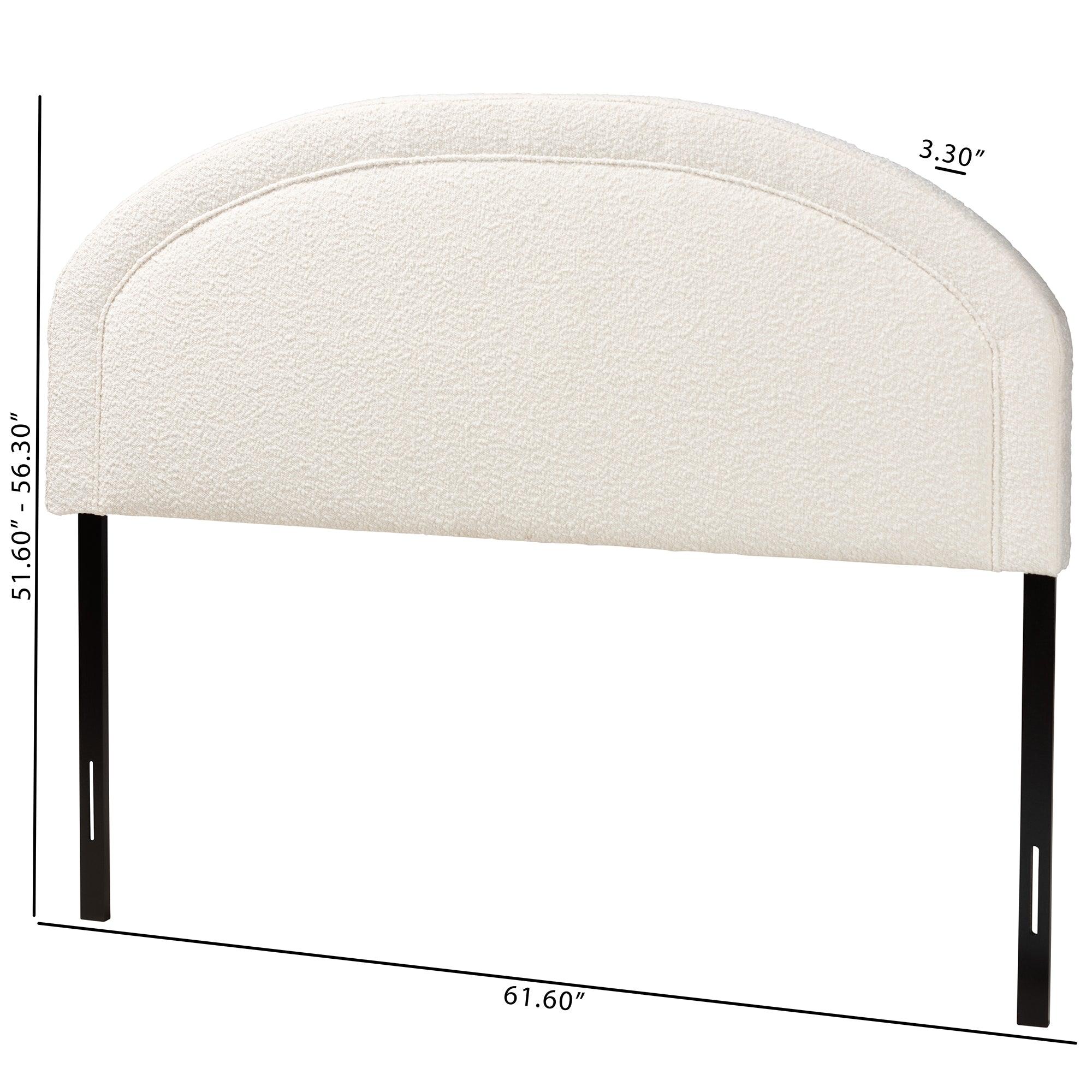 Fiana Modern Cream Boucle Fabric Headboard